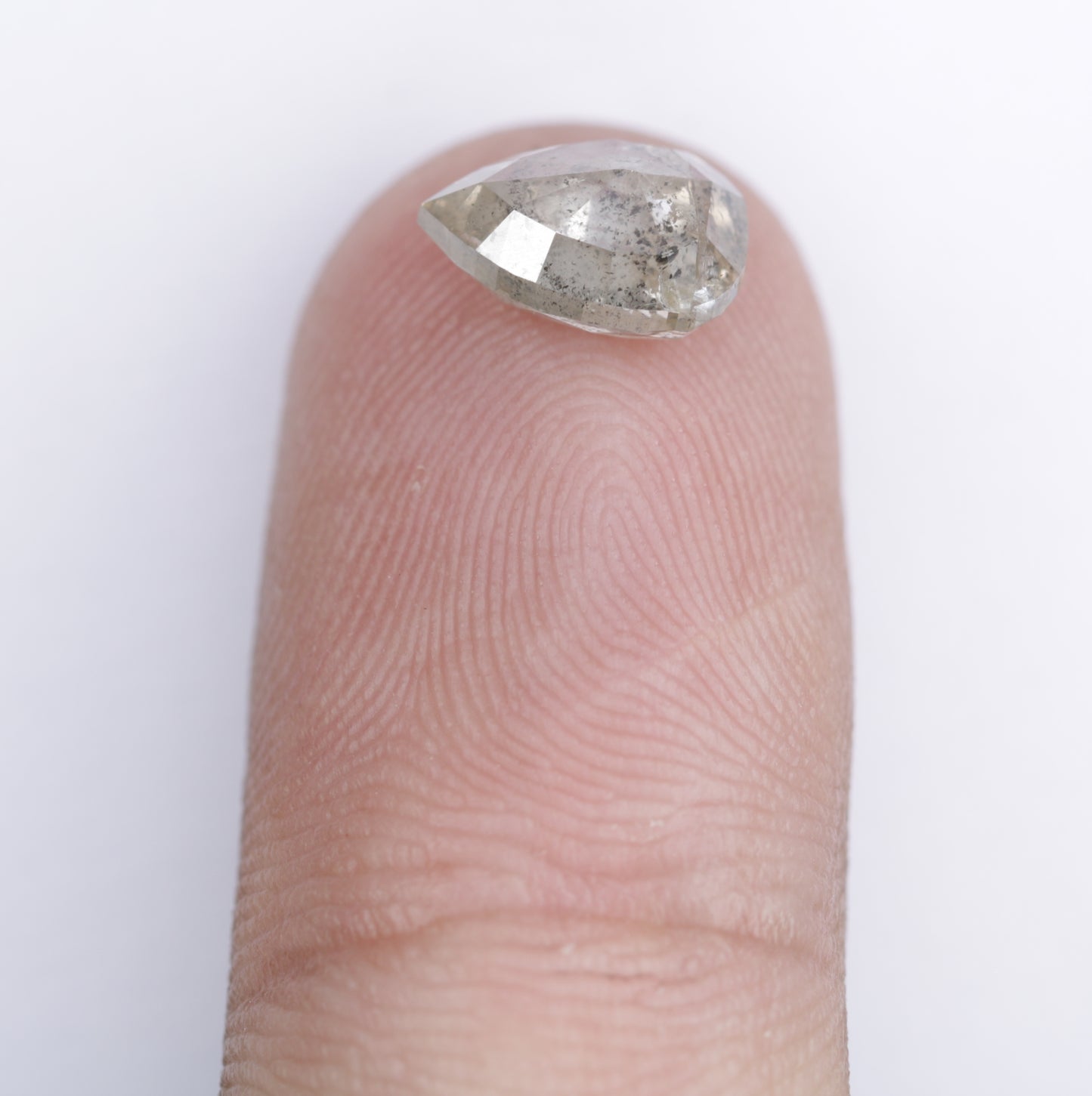 2.08 CT Natural Salt And Pepper Fancy Pear Shape Diamond For Wedding Ring - JayKrishna Diamond