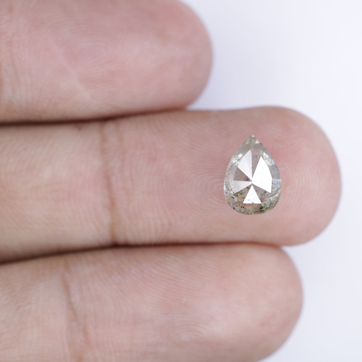 2.08 CT Natural Salt And Pepper Fancy Pear Shape Diamond For Wedding Ring - JayKrishna Diamond