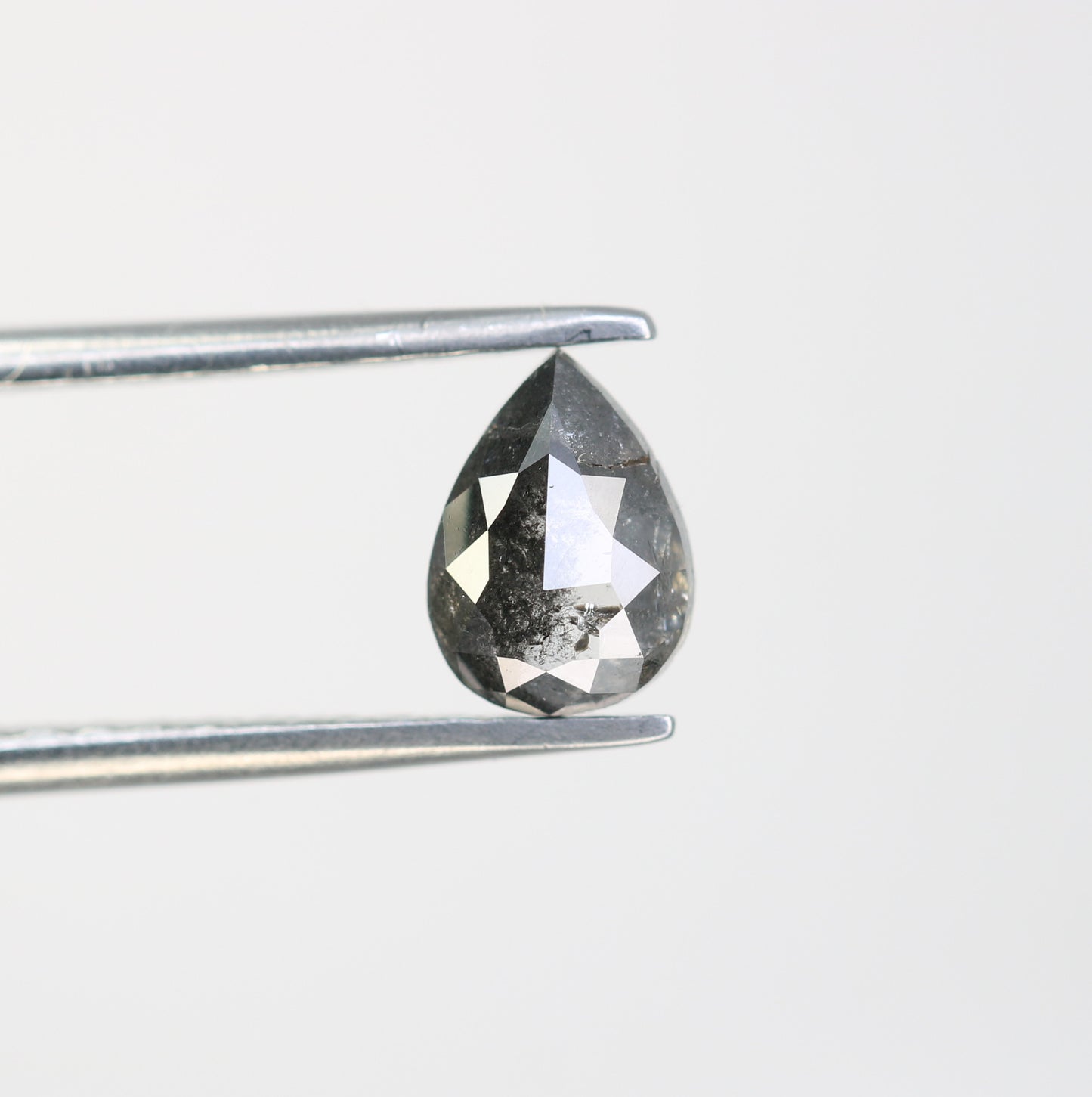 0.90 CT Salt And Pepper Loose Pear Cut Diamond For Engagement Ring - JayKrishna Diamond