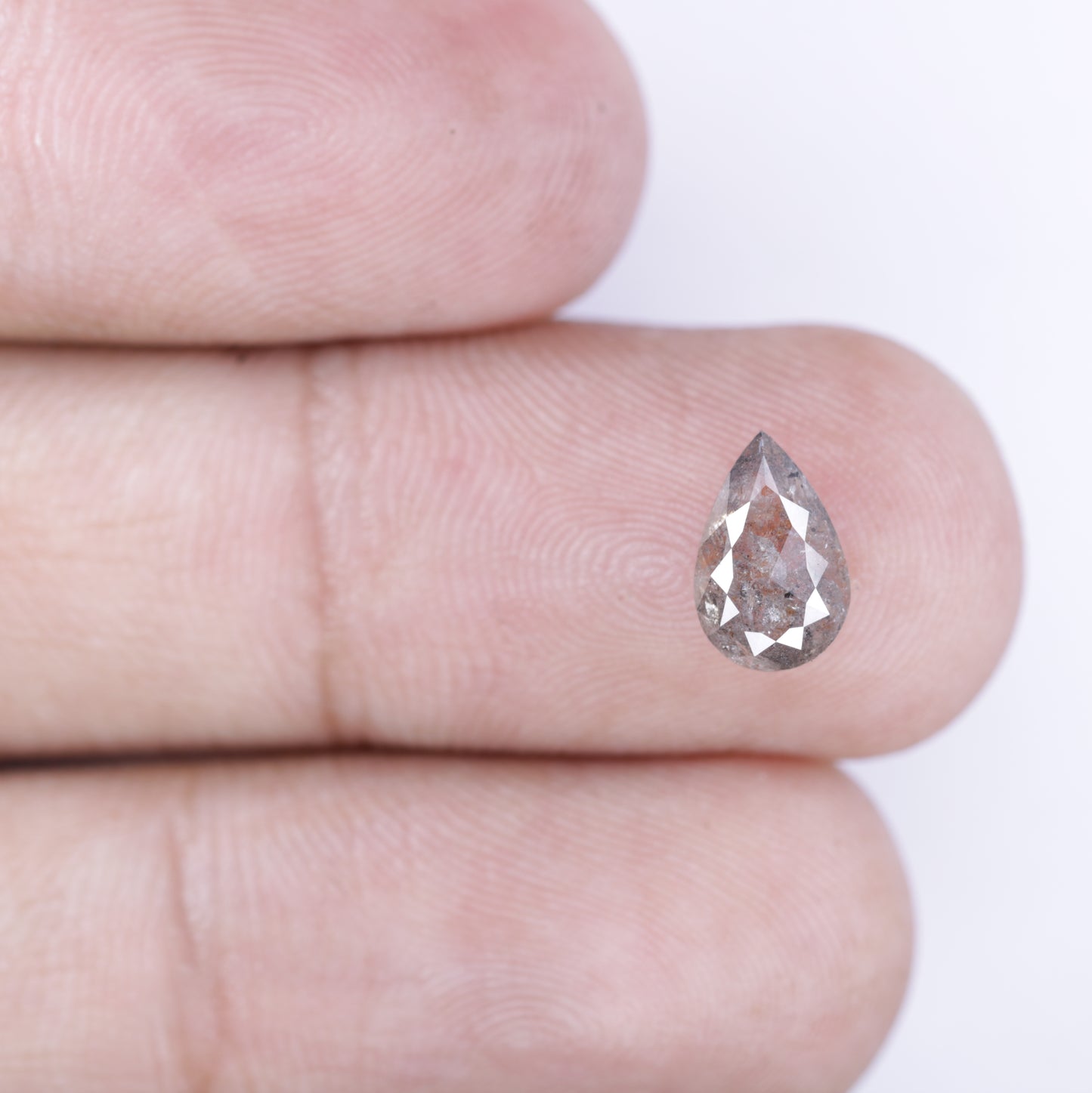 1.31 CT Fancy Pear Shape Salt And Pepper Diamond For Wedding Ring - JayKrishna Diamond