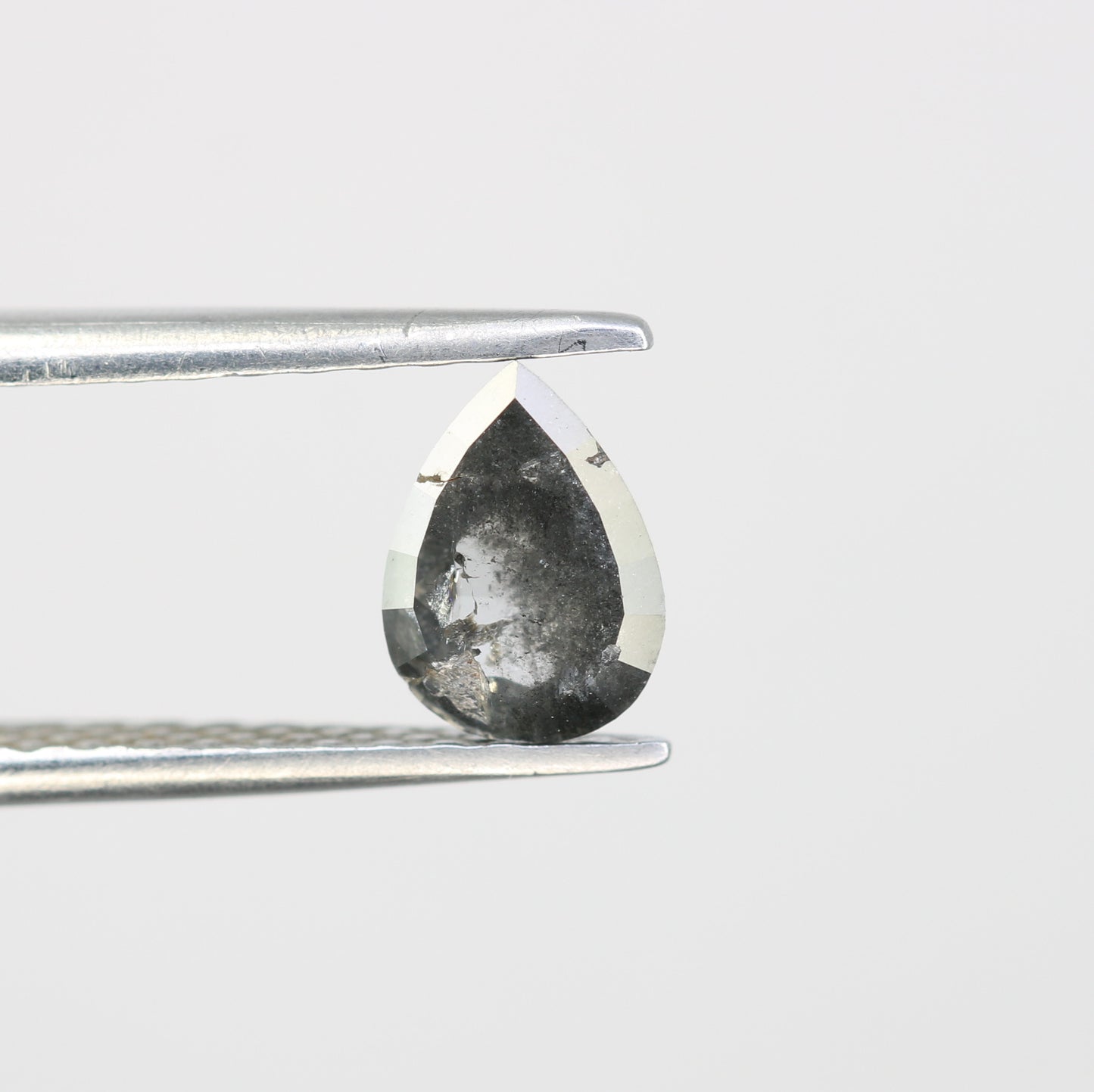 0.90 CT Salt And Pepper Loose Pear Cut Diamond For Engagement Ring - JayKrishna Diamond
