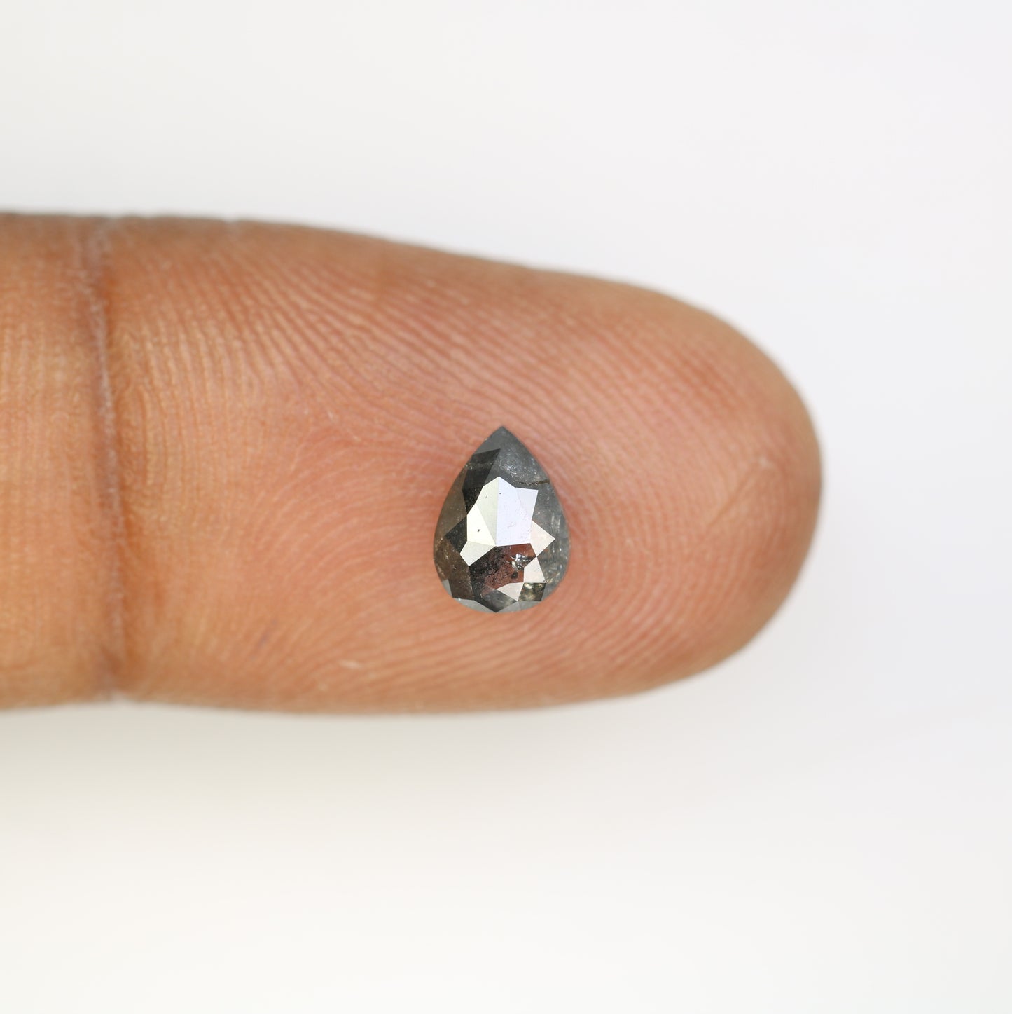 0.90 CT Salt And Pepper Loose Pear Cut Diamond For Engagement Ring - JayKrishna Diamond