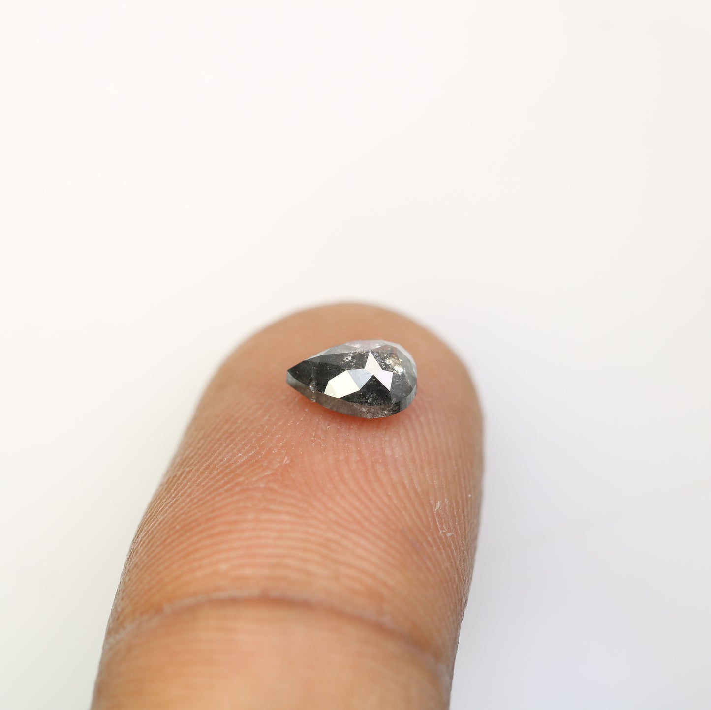 0.90 CT Salt And Pepper Loose Pear Cut Diamond For Engagement Ring - JayKrishna Diamond
