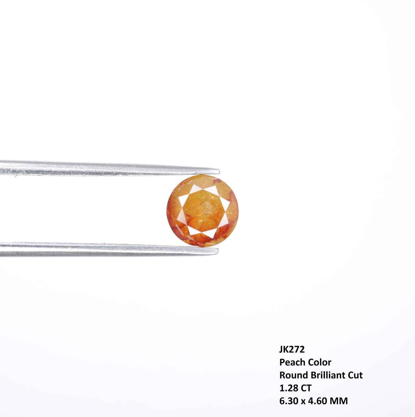 1.28 CT Natural Peach Round Brilliant Cut Diamond For Promise Ring - JayKrishna Diamond
