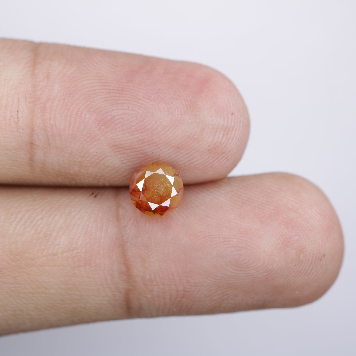 1.28 CT Natural Peach Round Brilliant Cut Diamond For Promise Ring - JayKrishna Diamond