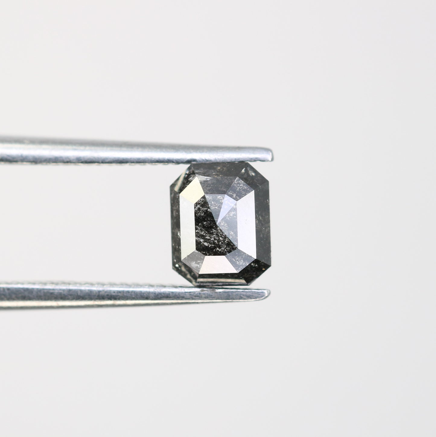 0.88 CT Salt And Pepper Emerald Cut Natural Diamond For Engagement Ring - JayKrishna Diamond