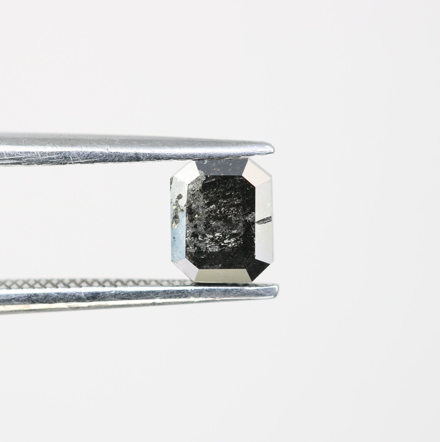 0.88 CT Salt And Pepper Emerald Cut Natural Diamond For Engagement Ring - JayKrishna Diamond