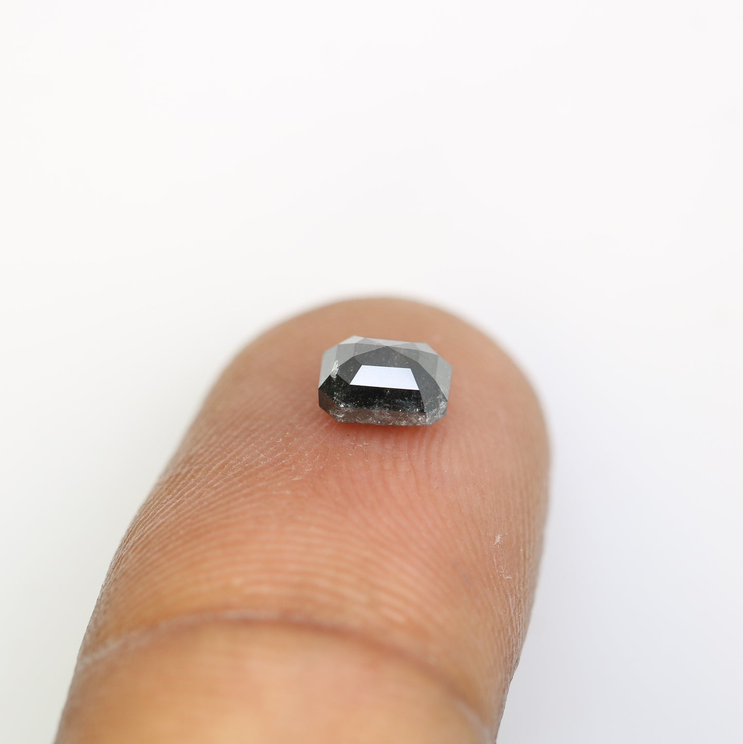 0.88 CT Salt And Pepper Emerald Cut Natural Diamond For Engagement Ring - JayKrishna Diamond