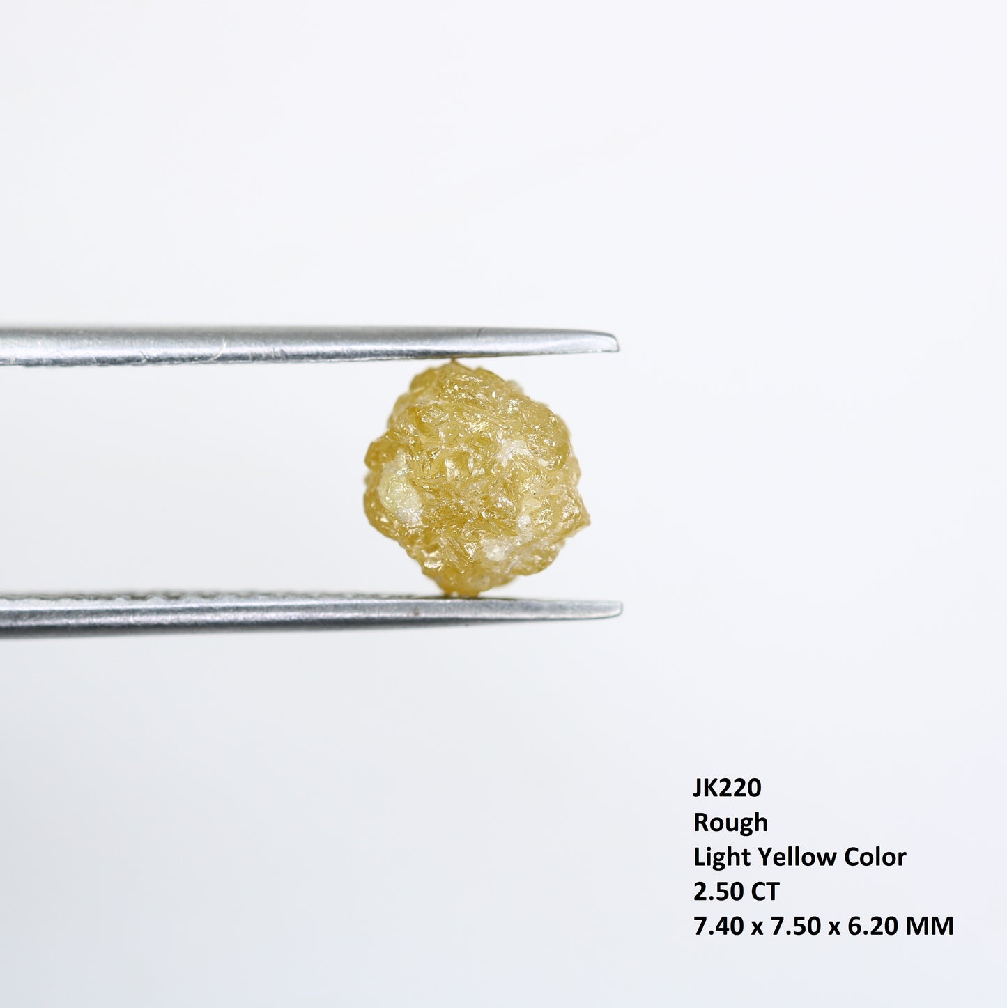 2.50 CT Light Yellow Rough Irregular Cut Raw Diamond For Engagement Ring - JayKrishna Diamond