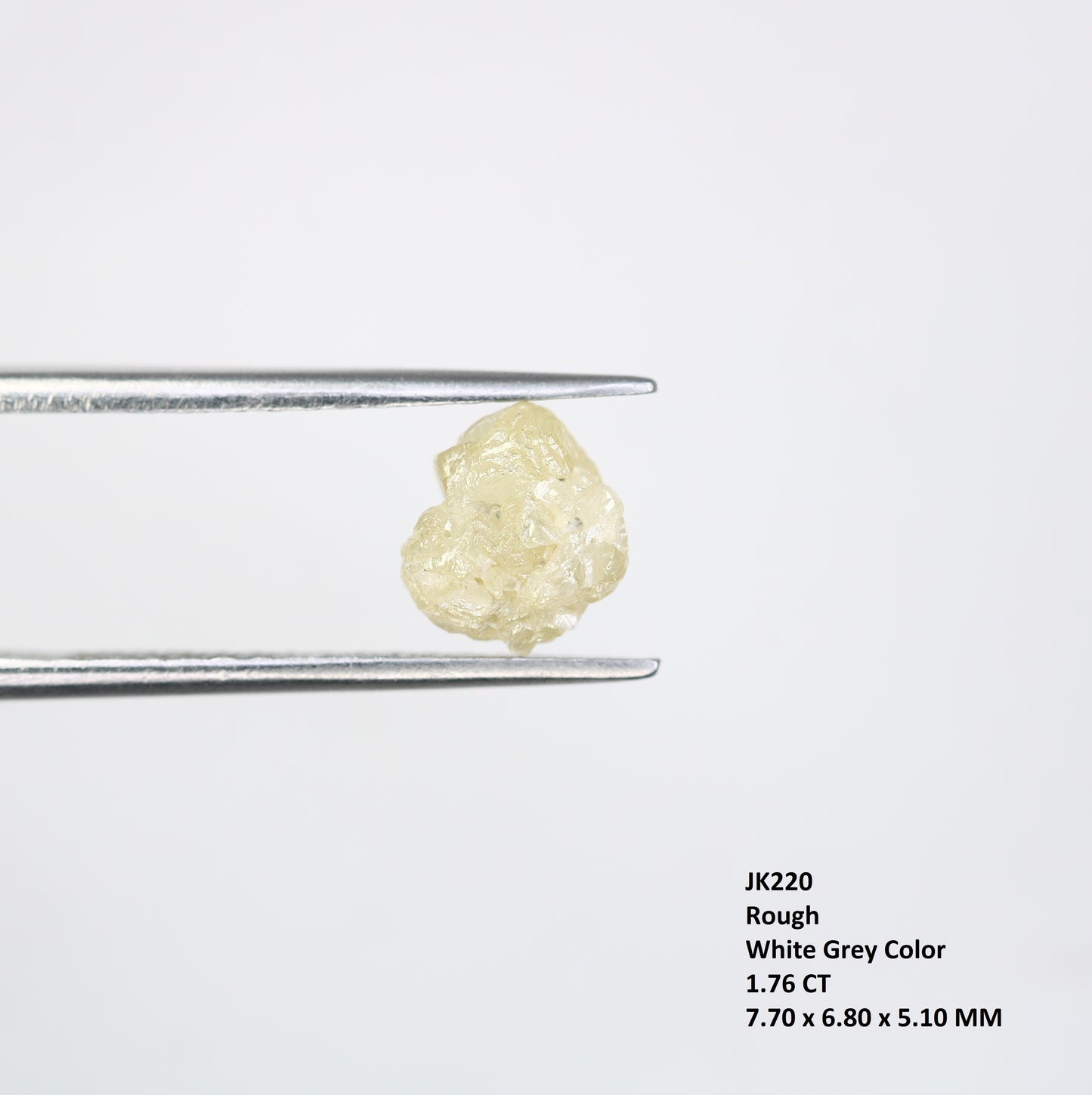 1.76 CT Rough Uncut Raw White Grey Diamond For Engagement Ring - JayKrishna Diamond