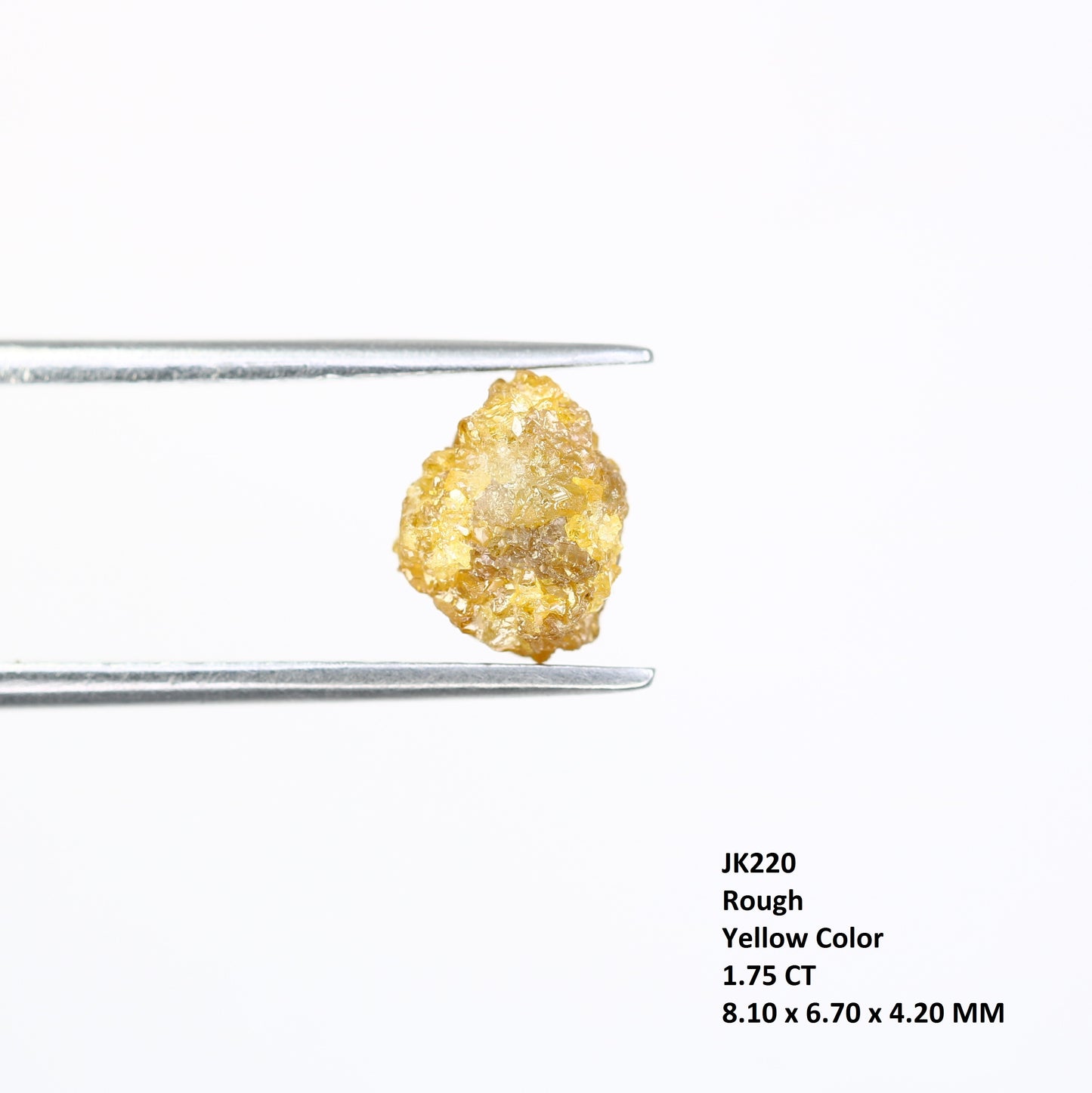 1.75 CT Rough Yellow Irregular Cut Raw Diamond For Engagement Ring - JayKrishna Diamond