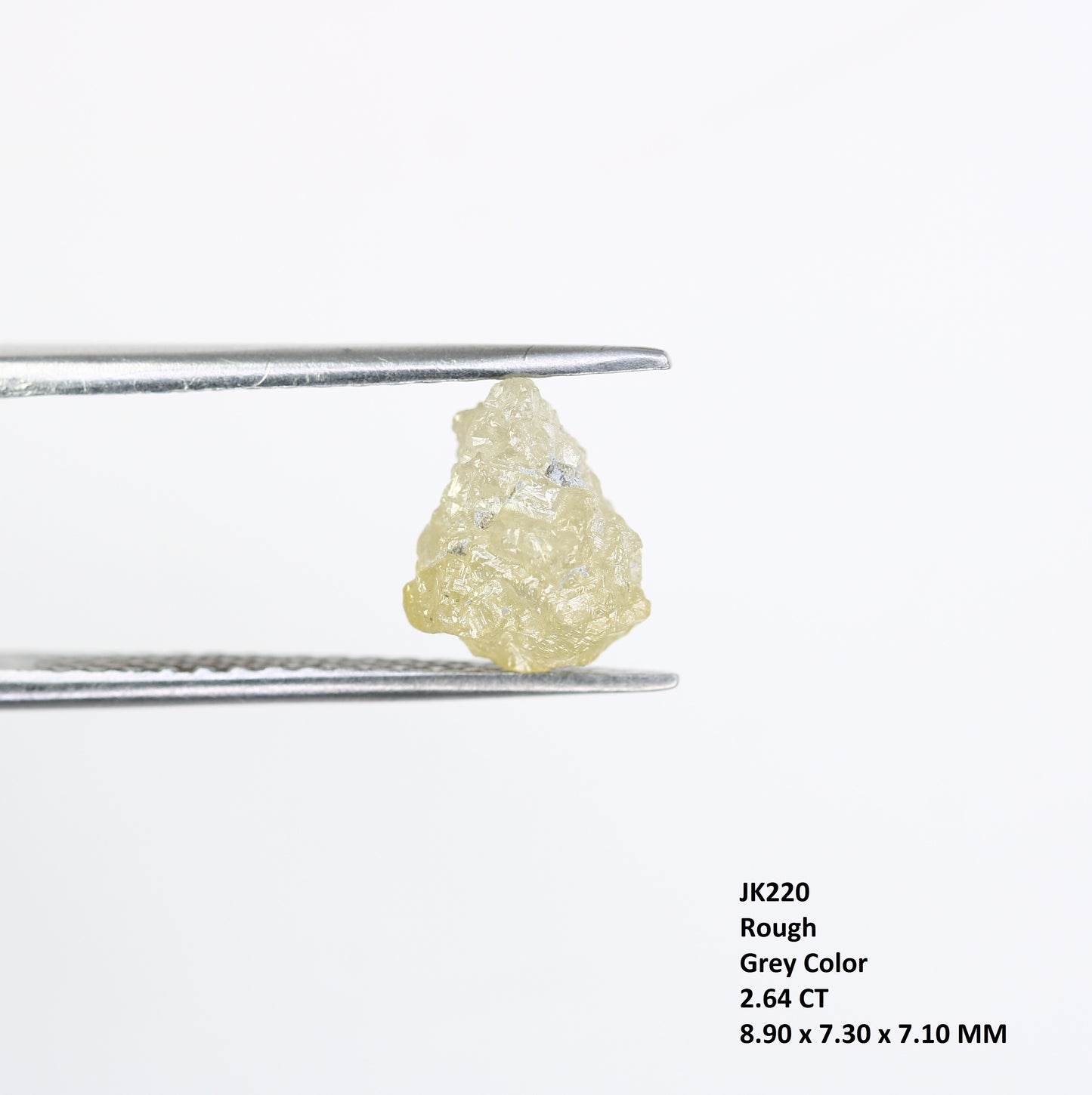 2.64 CT Rough Uncut Grey Diamond For Engagement Ring - JayKrishna Diamond