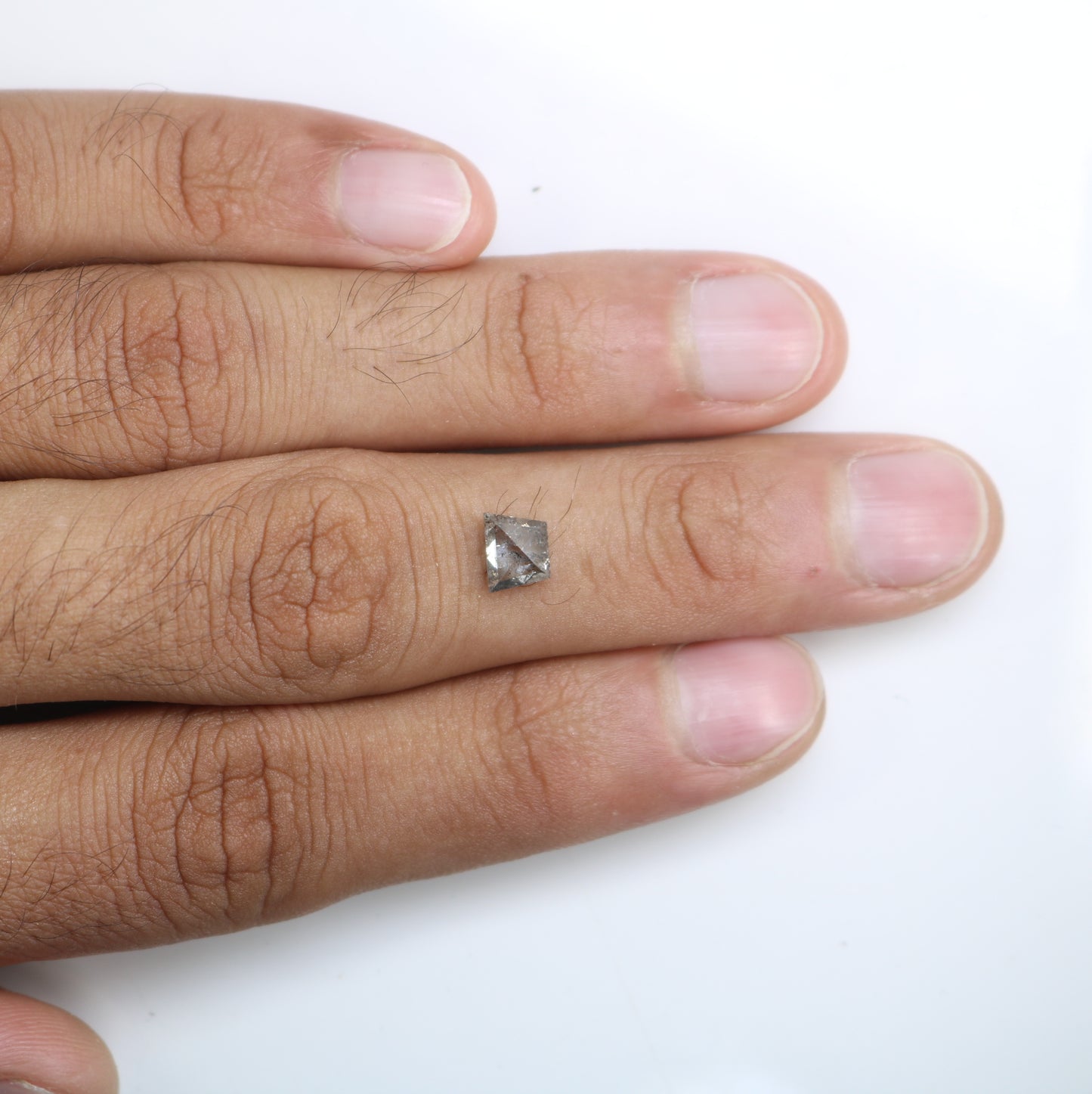 1.12 CT Salt And Pepper Geometric Shape Diamond For Engagement Ring - JayKrishna Diamond
