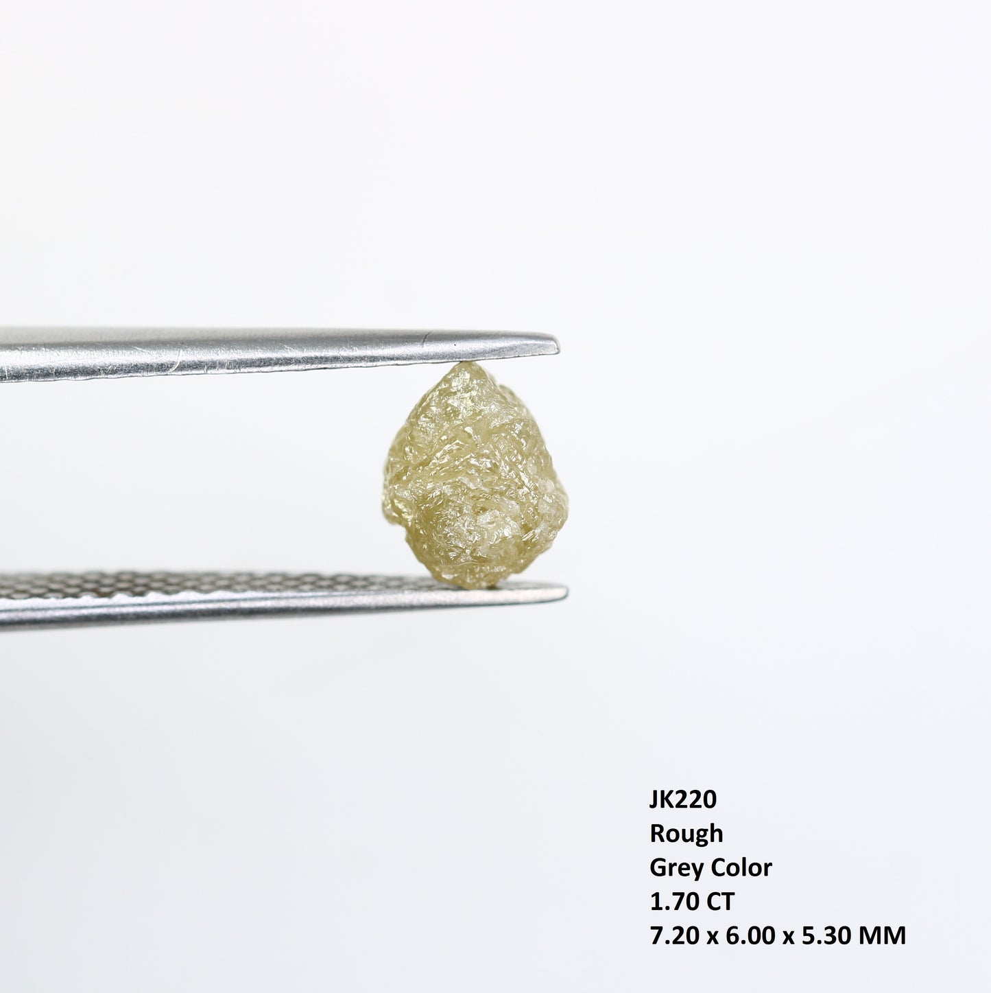 1.70 CT Uncut Grey Rough Diamond For Engagement Ring - JayKrishna Diamond