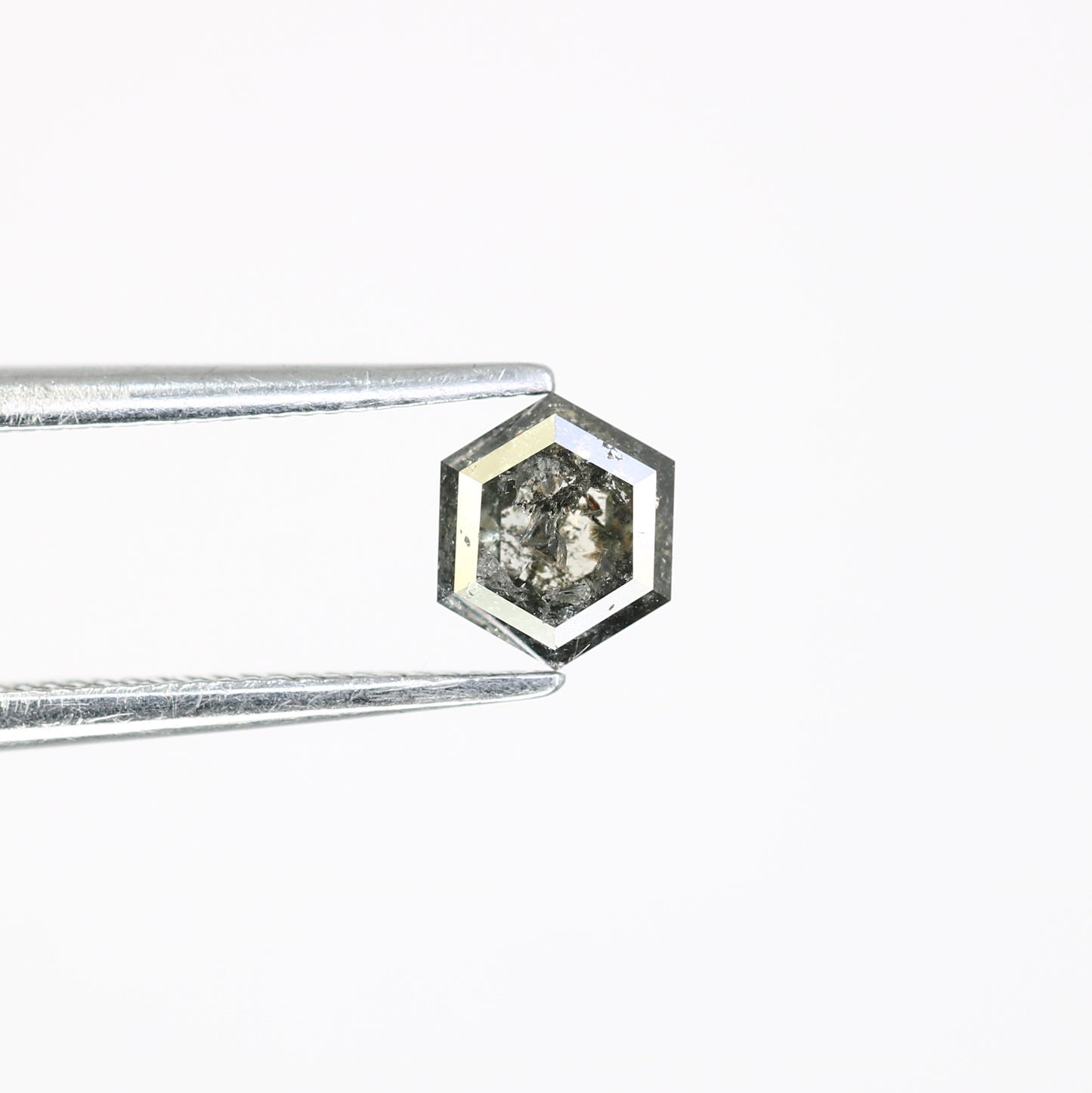 0.58 CT Hexagon-Shaped Salt and Pepper Diamond – Elegant Loose Gem for Unique Proposal Rings - JayKrishna Diamond