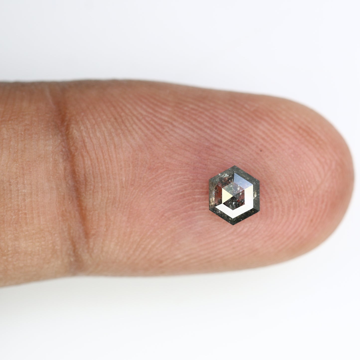0.58 CT Hexagon-Shaped Salt and Pepper Diamond – Elegant Loose Gem for Unique Proposal Rings - JayKrishna Diamond