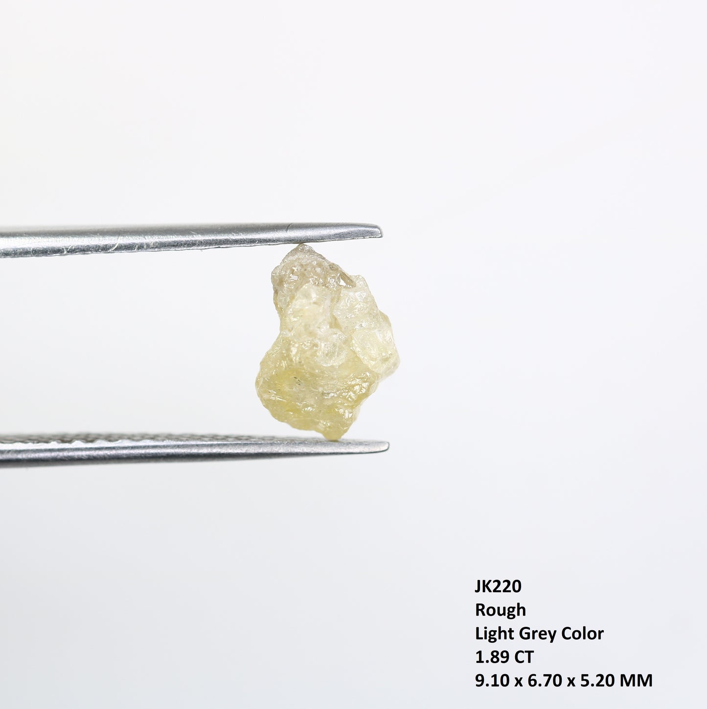 1.89 CT Rough Light Grey Uncut Raw Diamond For Engagement Ring - JayKrishna Diamond