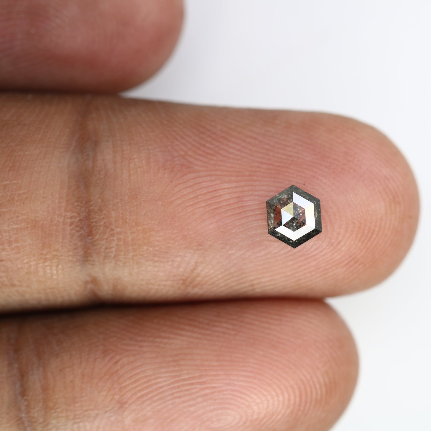 0.58 CT Hexagon-Shaped Salt and Pepper Diamond – Elegant Loose Gem for Unique Proposal Rings - JayKrishna Diamond