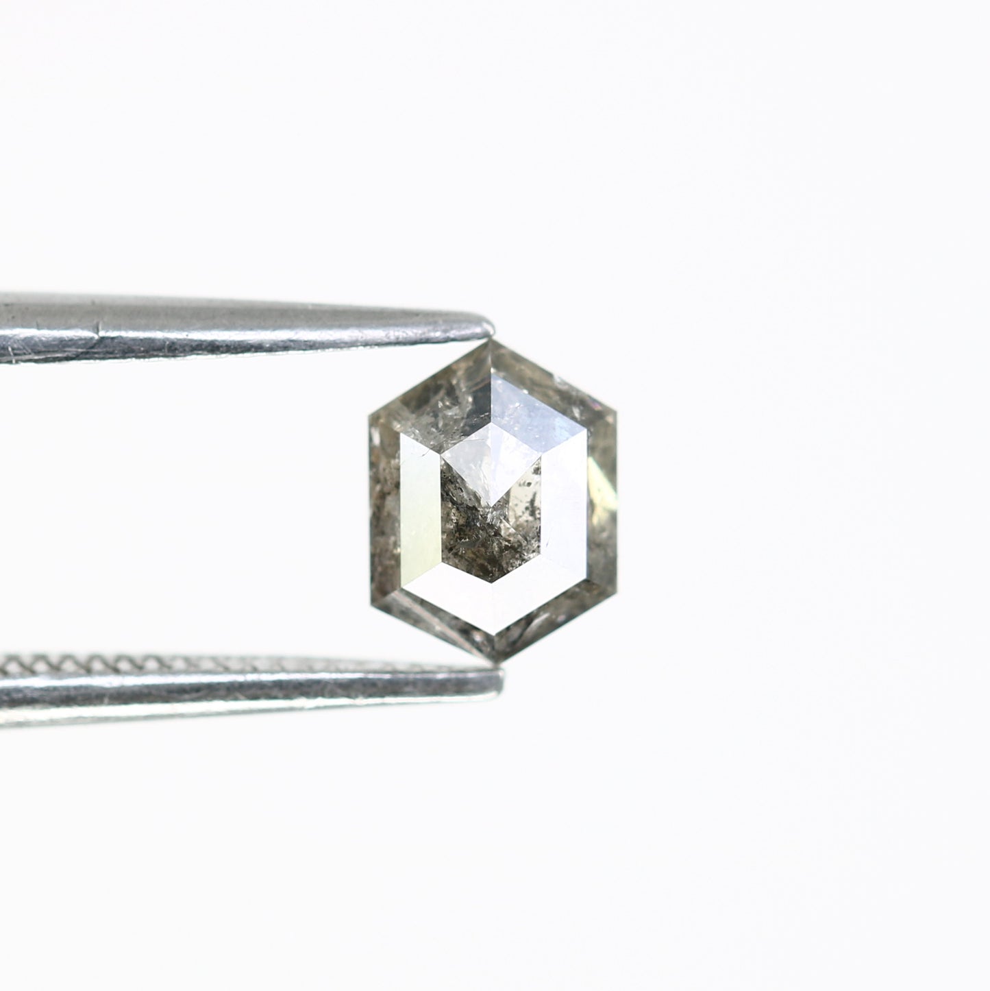 0.72 CT Salt And Pepper Elongated Hexagon Shape Natural Diamond For Engagement Ring - JayKrishna Diamond