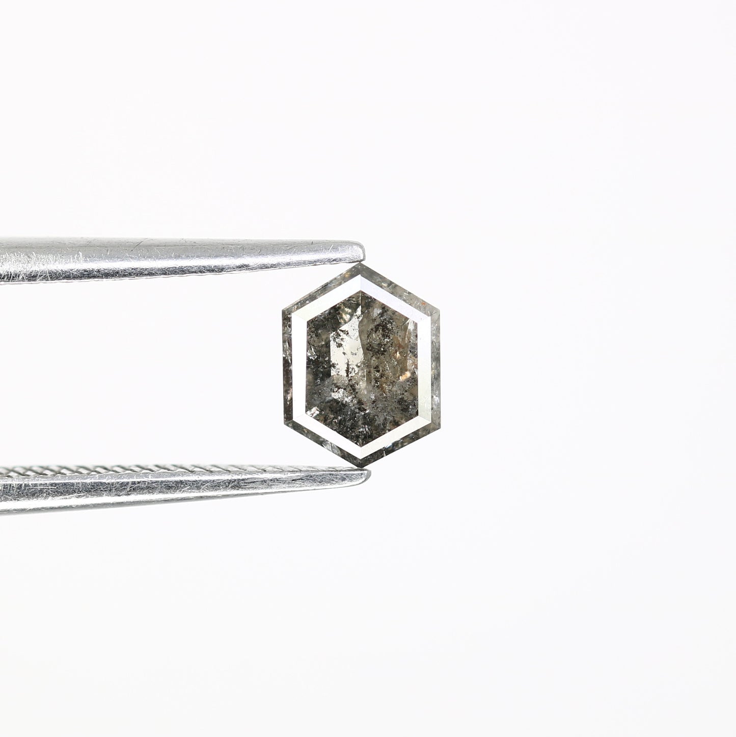 0.72 CT Salt And Pepper Elongated Hexagon Shape Natural Diamond For Engagement Ring - JayKrishna Diamond