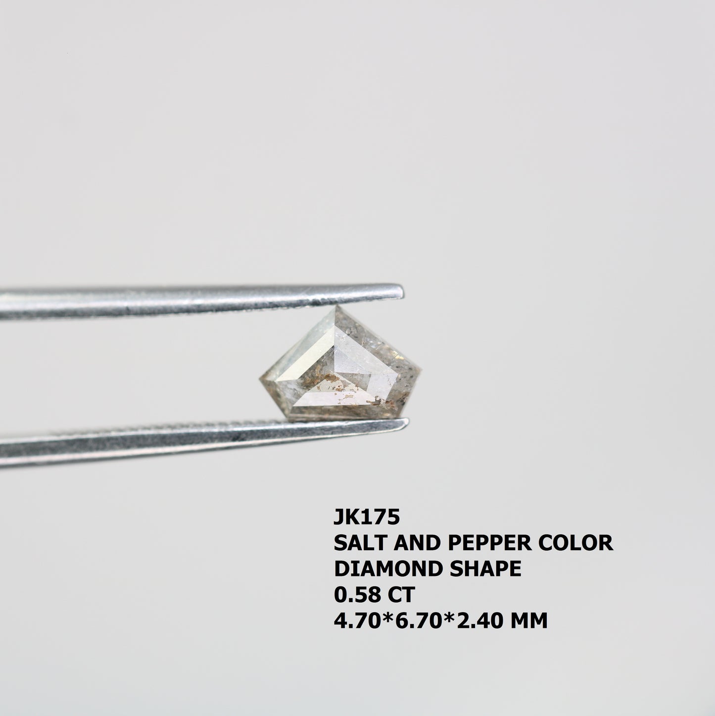 0.58 CT Diamond Cut Salt and Pepper Diamond – Distinctive Loose Gem for Artisan Engagement Rings - JayKrishna Diamond