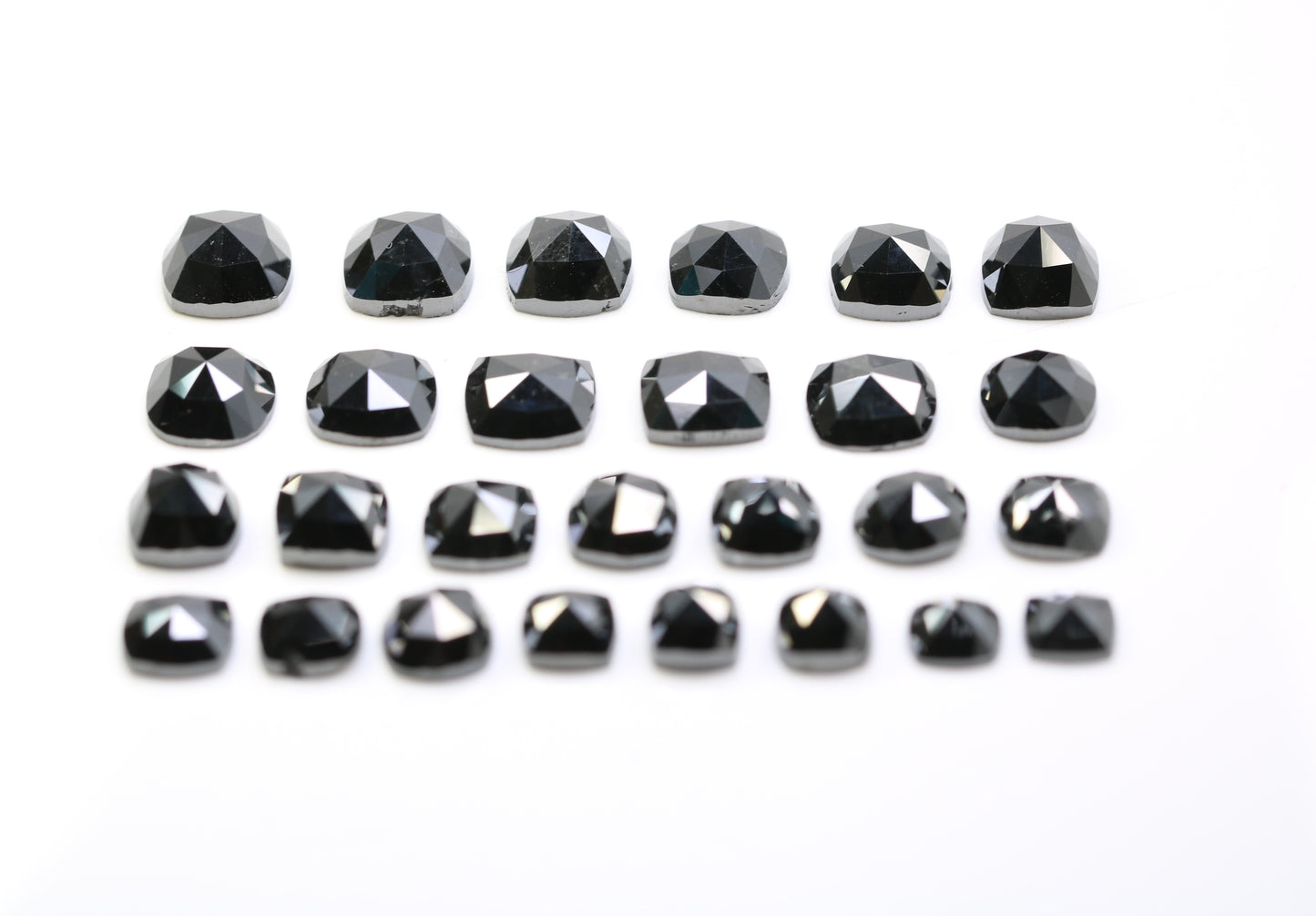 0.49 CT 1.92 CT Cushion Shape Natural Black Diamond For Engagement Ring - JayKrishna Diamond
