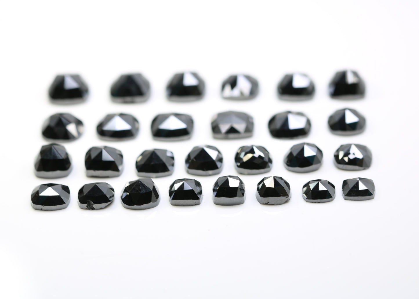 0.49 CT 1.92 CT Cushion Shape Natural Black Diamond For Engagement Ring - JayKrishna Diamond