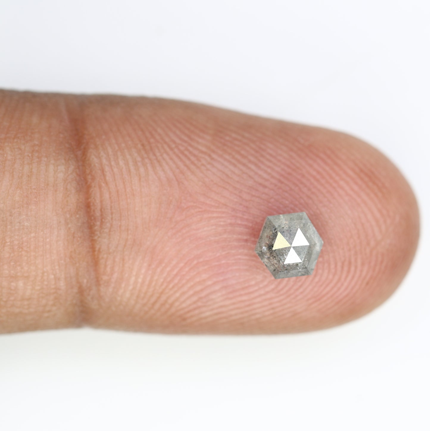 0.73 Carat Hexagon Cut Loose Salt And Pepper Diamond For Engagement Ring - JayKrishna Diamond
