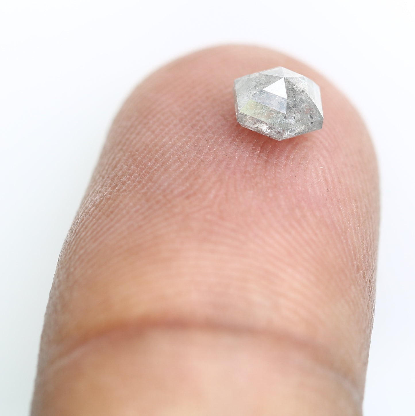 0.73 Carat Hexagon Cut Loose Salt And Pepper Diamond For Engagement Ring - JayKrishna Diamond