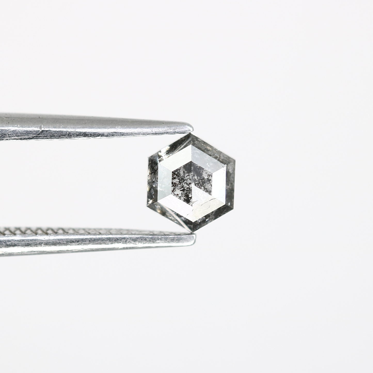 0.49 Ct 4.90 MM Loose Salt And Pepper Hexagon Shaped Diamond For Wedding Ring - JayKrishna Diamond