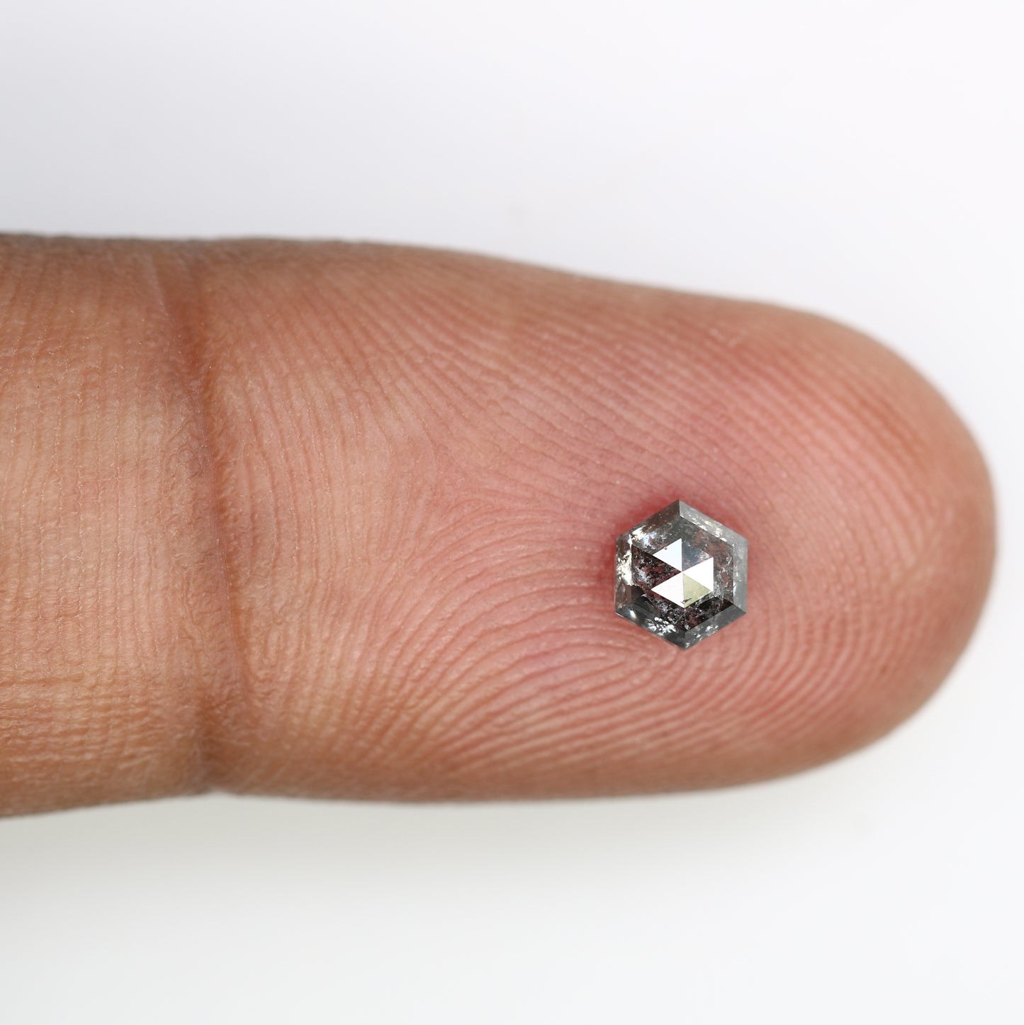 0.49 Ct 4.90 MM Loose Salt And Pepper Hexagon Shaped Diamond For Wedding Ring - JayKrishna Diamond