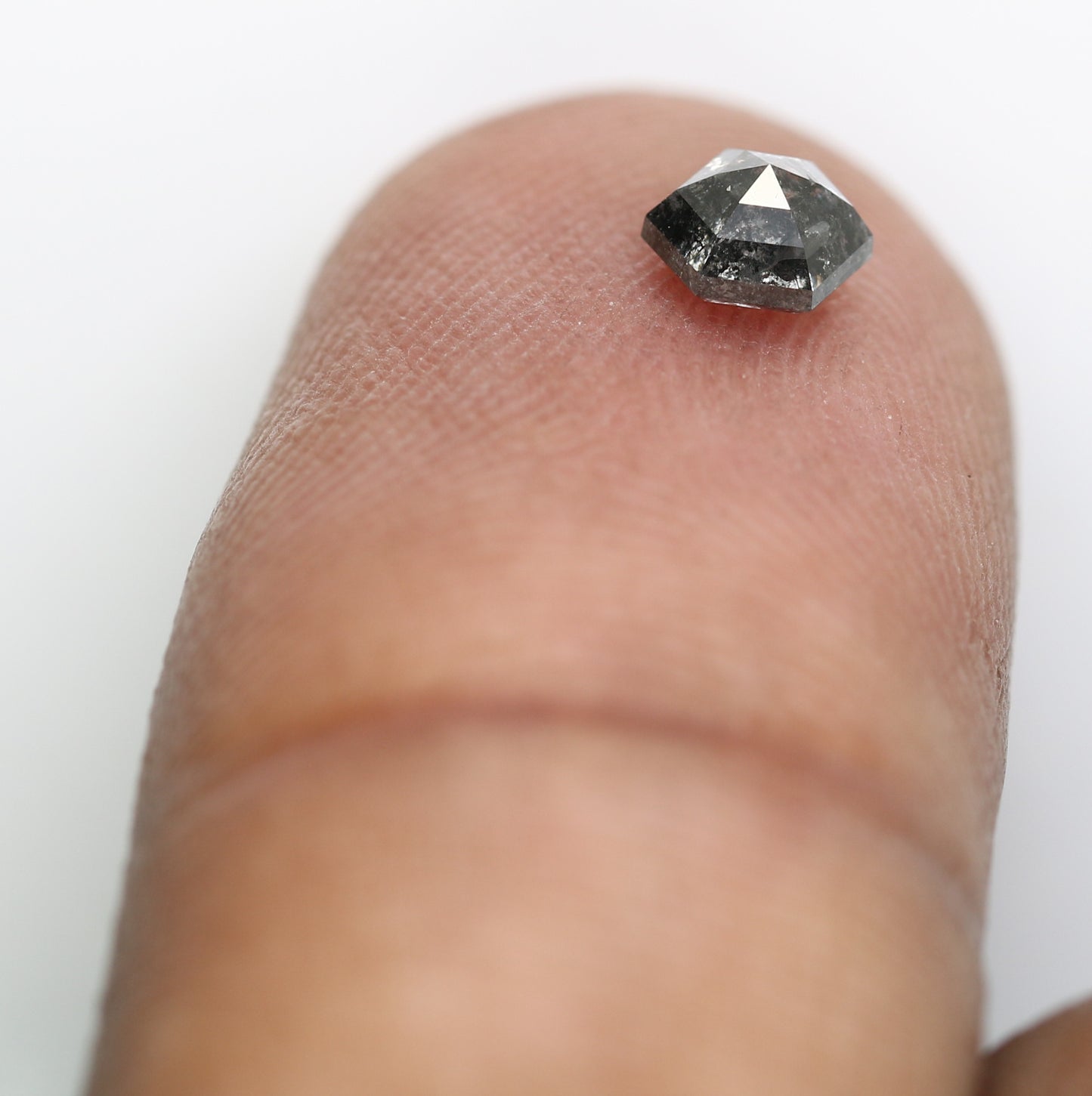 0.49 Ct 4.90 MM Loose Salt And Pepper Hexagon Shaped Diamond For Wedding Ring - JayKrishna Diamond