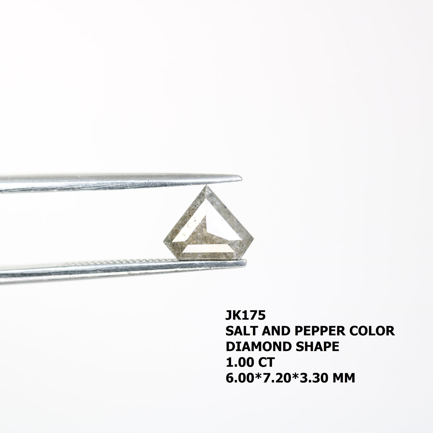 1.00 CT Diamond Shape Salt And Pepper Natural Diamond For Engagement Ring - JayKrishna Diamond