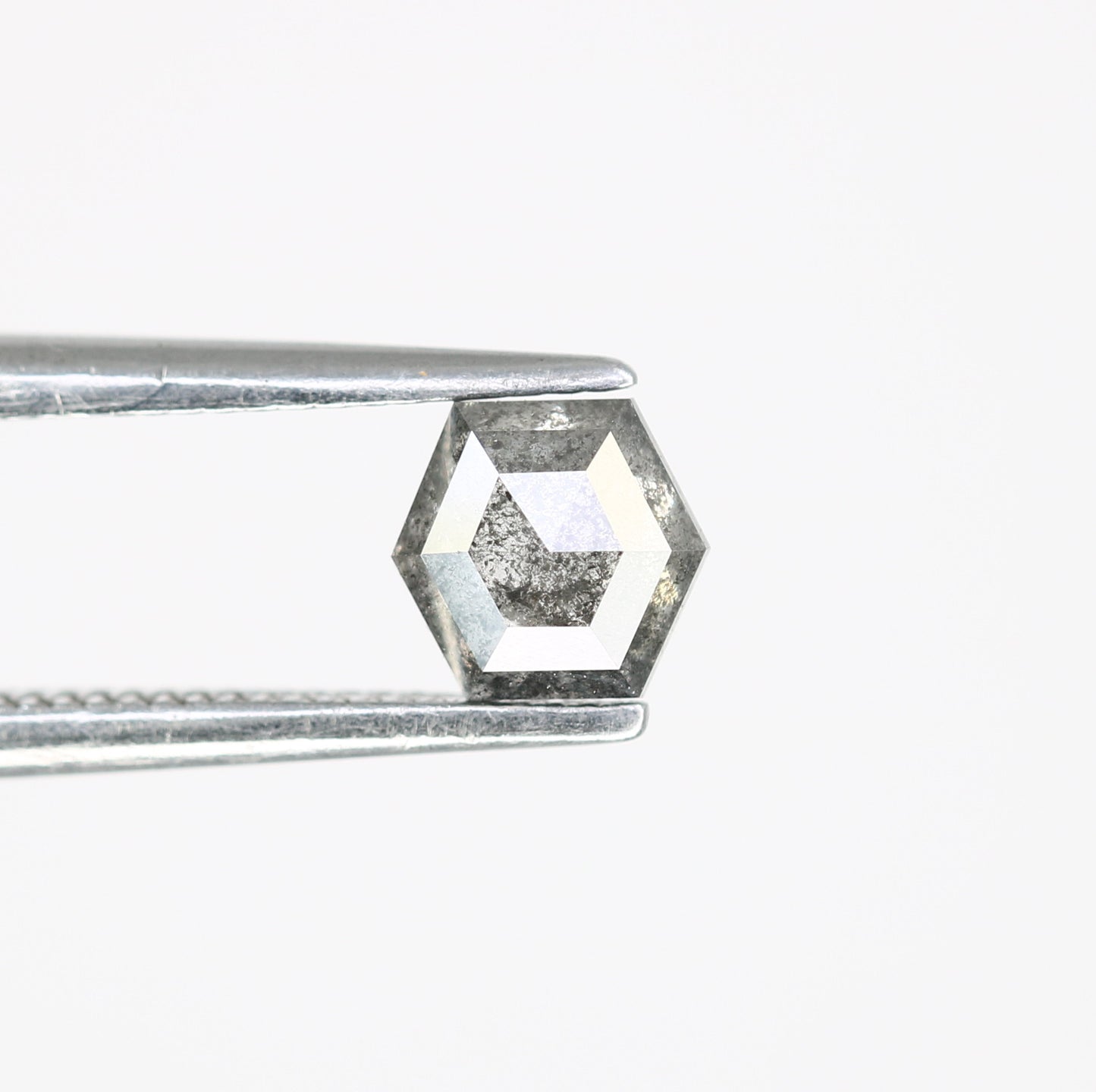 0.49 CT Salt And Pepper 4.60 MM Geometric Shape Diamond For Statement Ring - JayKrishna Diamond