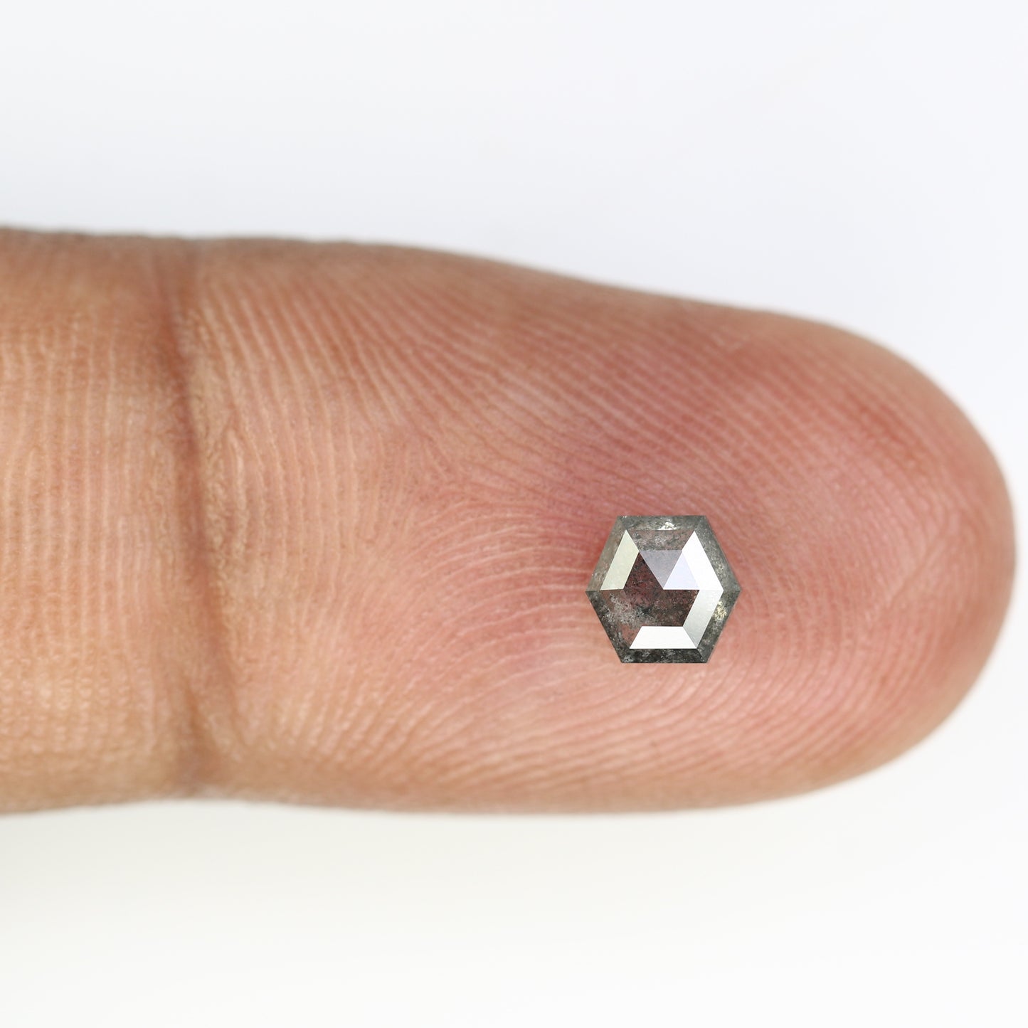 0.49 CT Salt And Pepper 4.60 MM Geometric Shape Diamond For Statement Ring - JayKrishna Diamond
