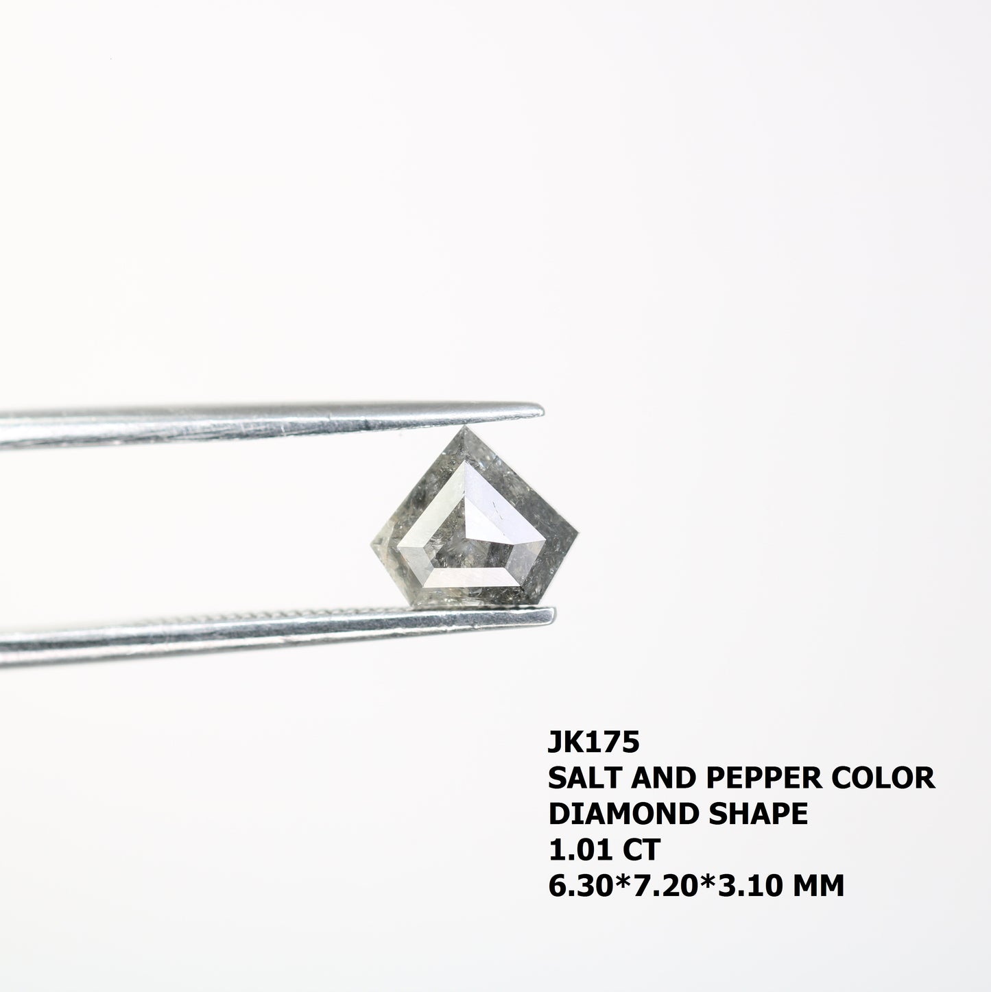 1.01 CT Diamond Shape Salt And Pepper Loose Diamond For Engagement Ring - JayKrishna Diamond