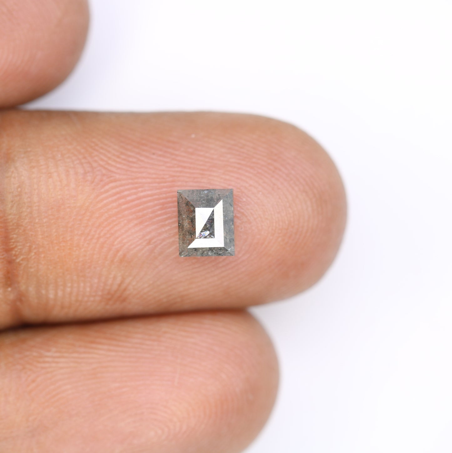 0.77 CT Natural Salt And Pepper Geometric Shape Diamond For Engagement Ring - JayKrishna Diamond