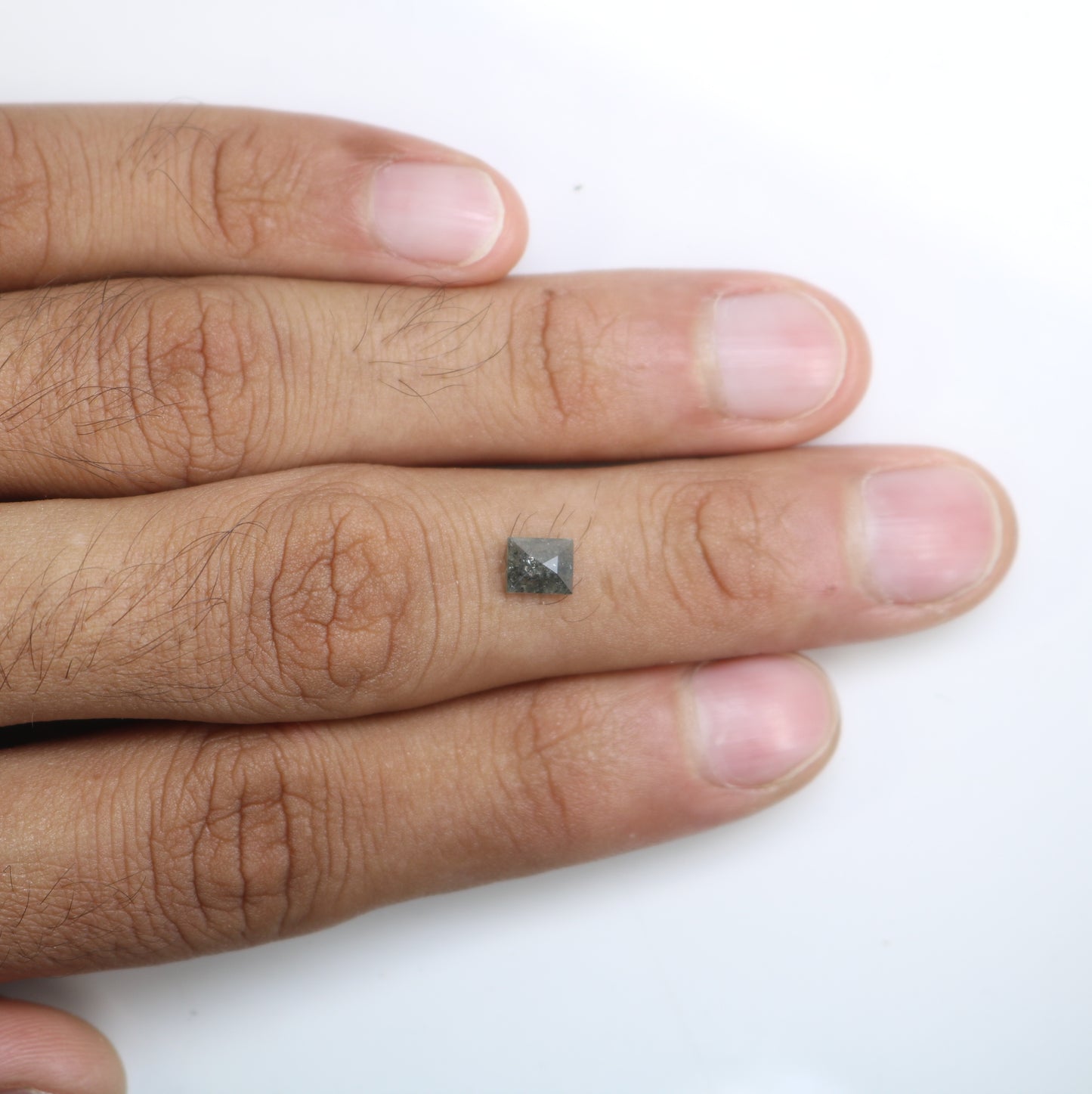 0.77 CT Natural Salt And Pepper Geometric Shape Diamond For Engagement Ring - JayKrishna Diamond