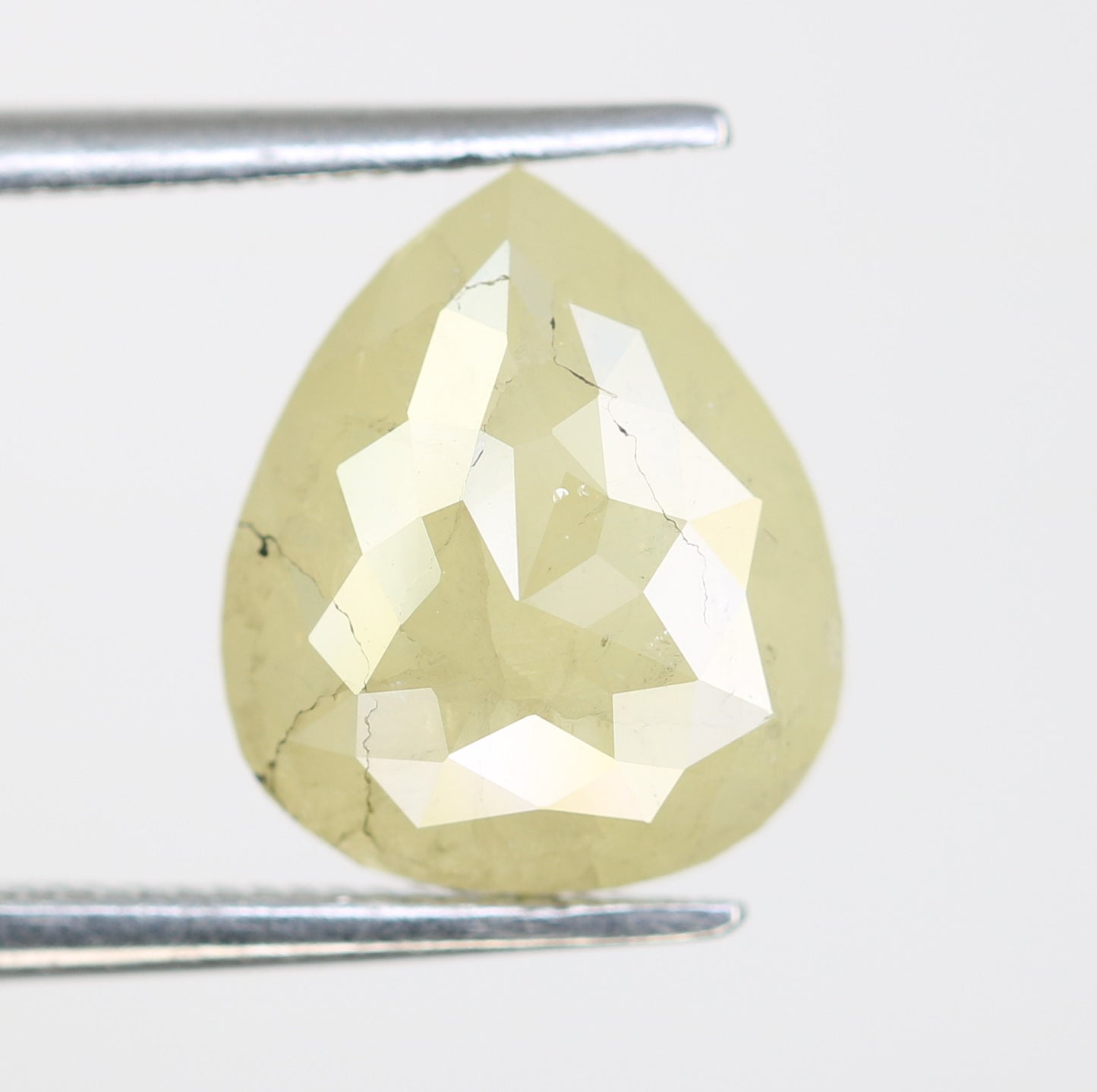 3.11 Carat Pear Shape Light Green Natural Loose Diamond For Wedding Ring - JayKrishna Diamond