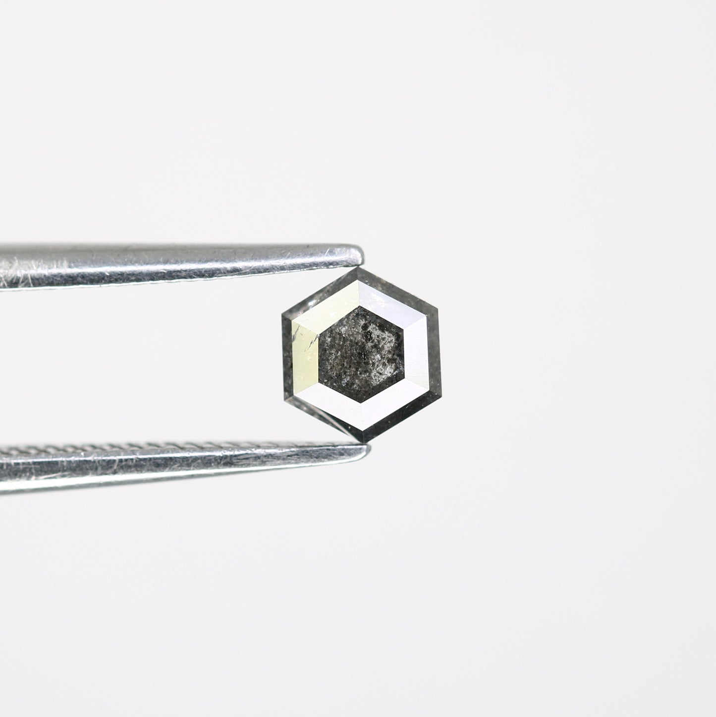 0.50 CT Hexagon Shape 5.00 MM Salt And Pepper Natural Diamond For Engagement Ring - JayKrishna Diamond