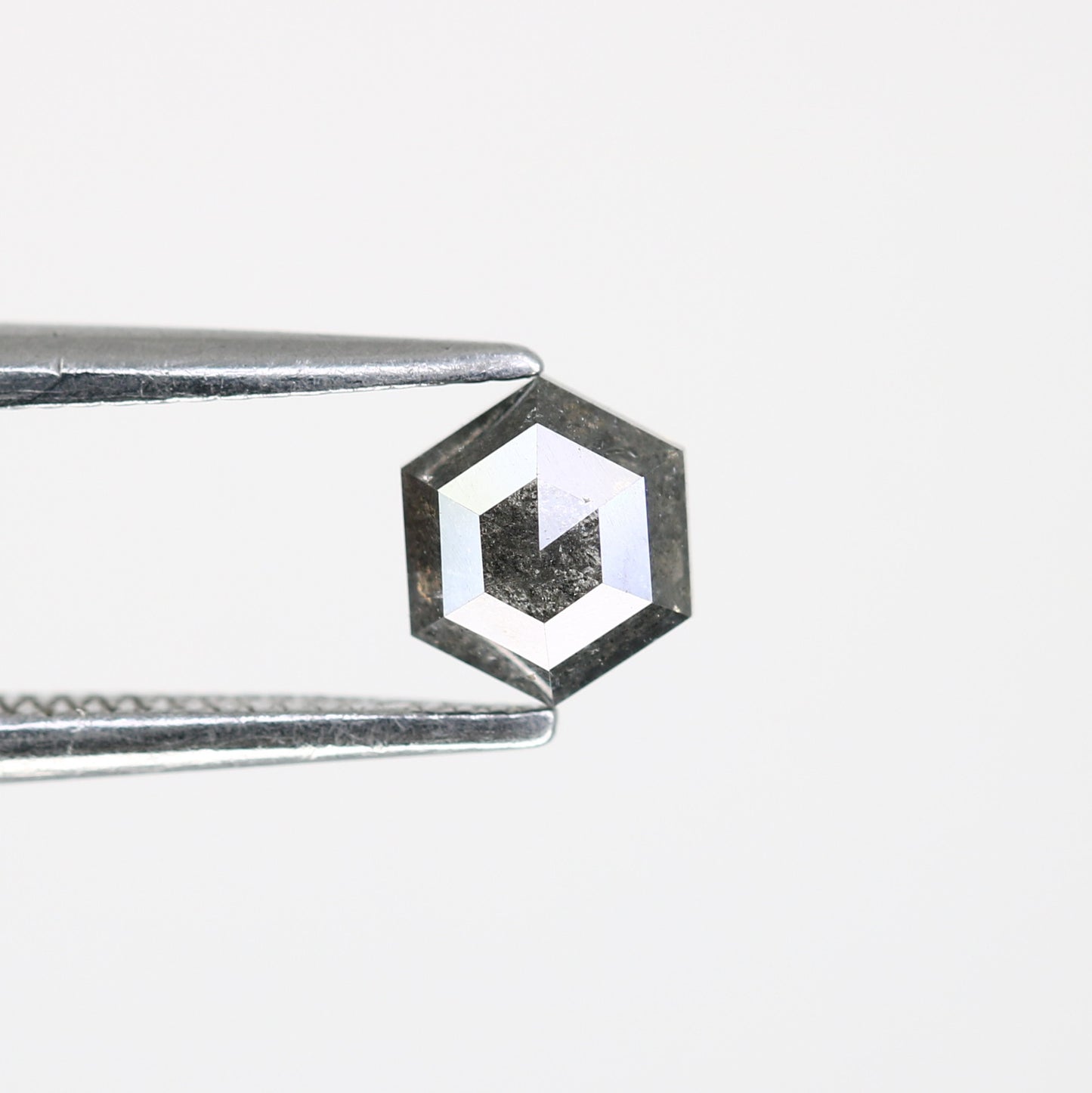 0.50 CT Hexagon Shape 5.00 MM Salt And Pepper Natural Diamond For Engagement Ring - JayKrishna Diamond