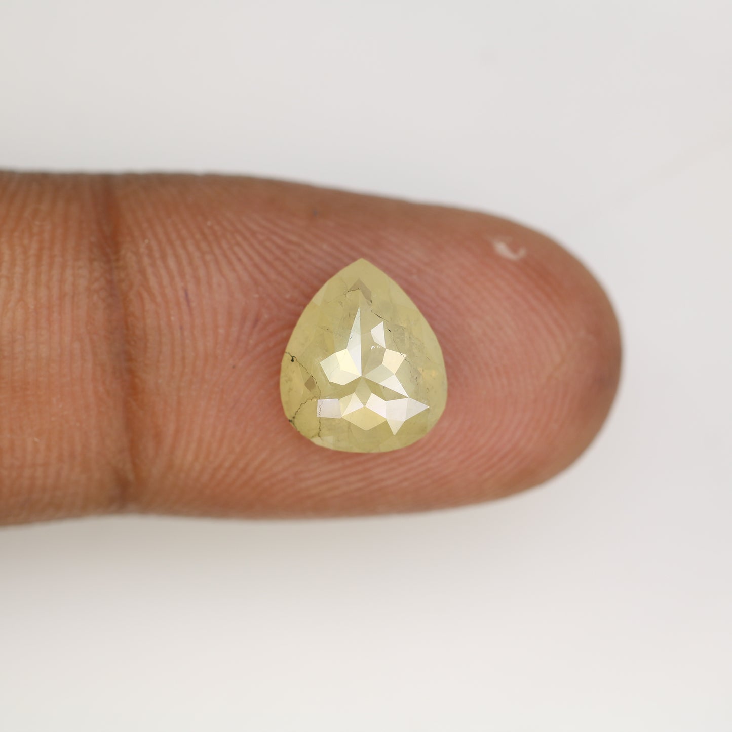 3.11 Carat Pear Shape Light Green Natural Loose Diamond For Wedding Ring - JayKrishna Diamond