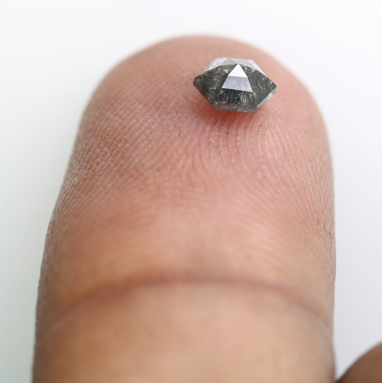 0.50 CT Hexagon Shape 5.00 MM Salt And Pepper Natural Diamond For Engagement Ring - JayKrishna Diamond