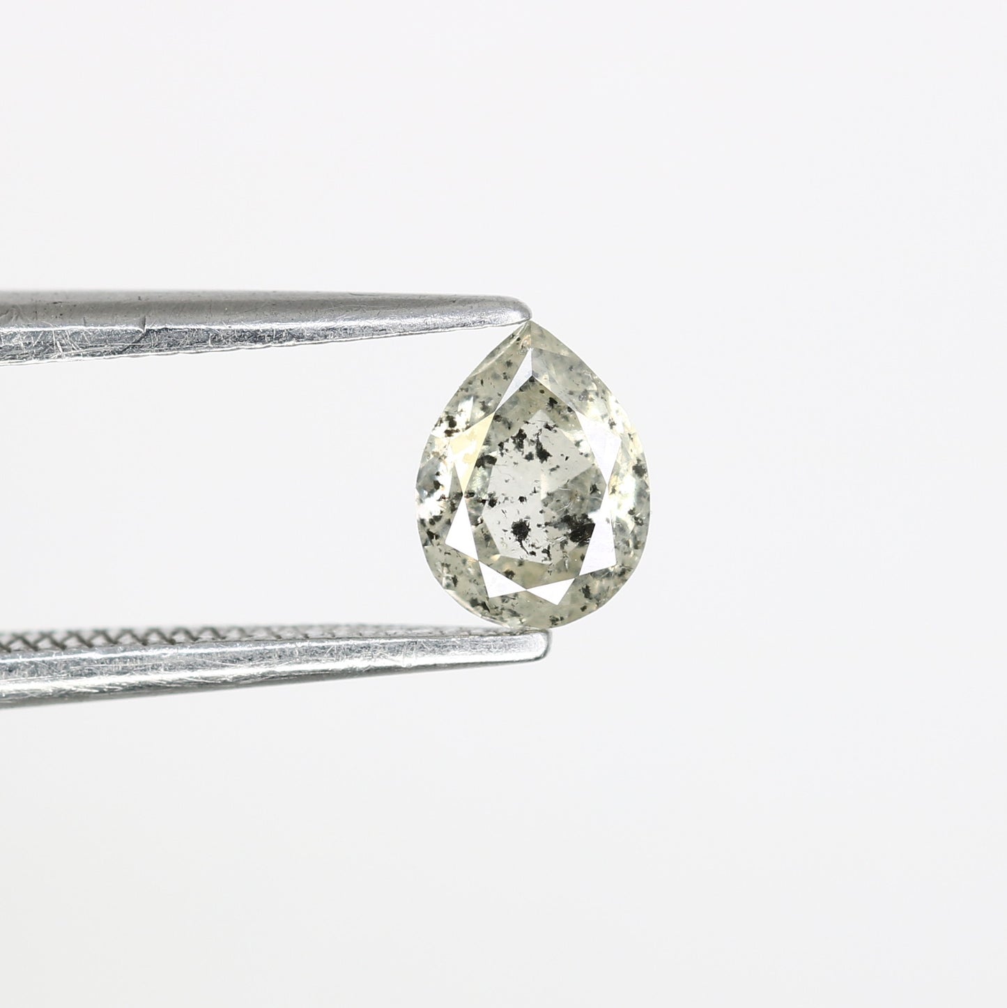 0.46 CT Natural Pear Shape 5.90 MM Salt And Pepper Diamond | Loose Diamond for Engagement Ring - JayKrishna Diamond