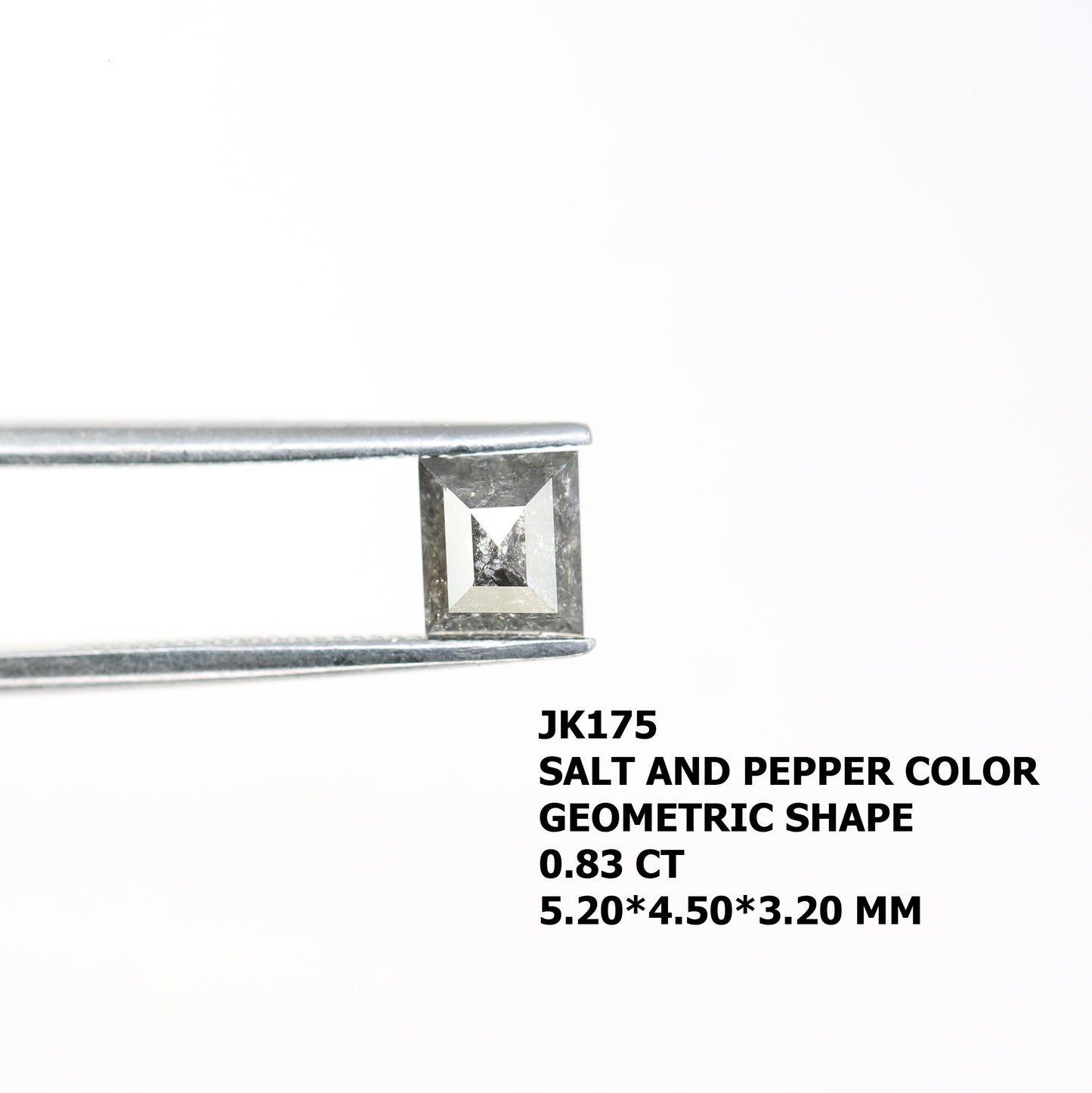 0.83 CT Geometric Shape Natural Salt And Pepper Loose Diamond For Engagement Ring - JayKrishna Diamond