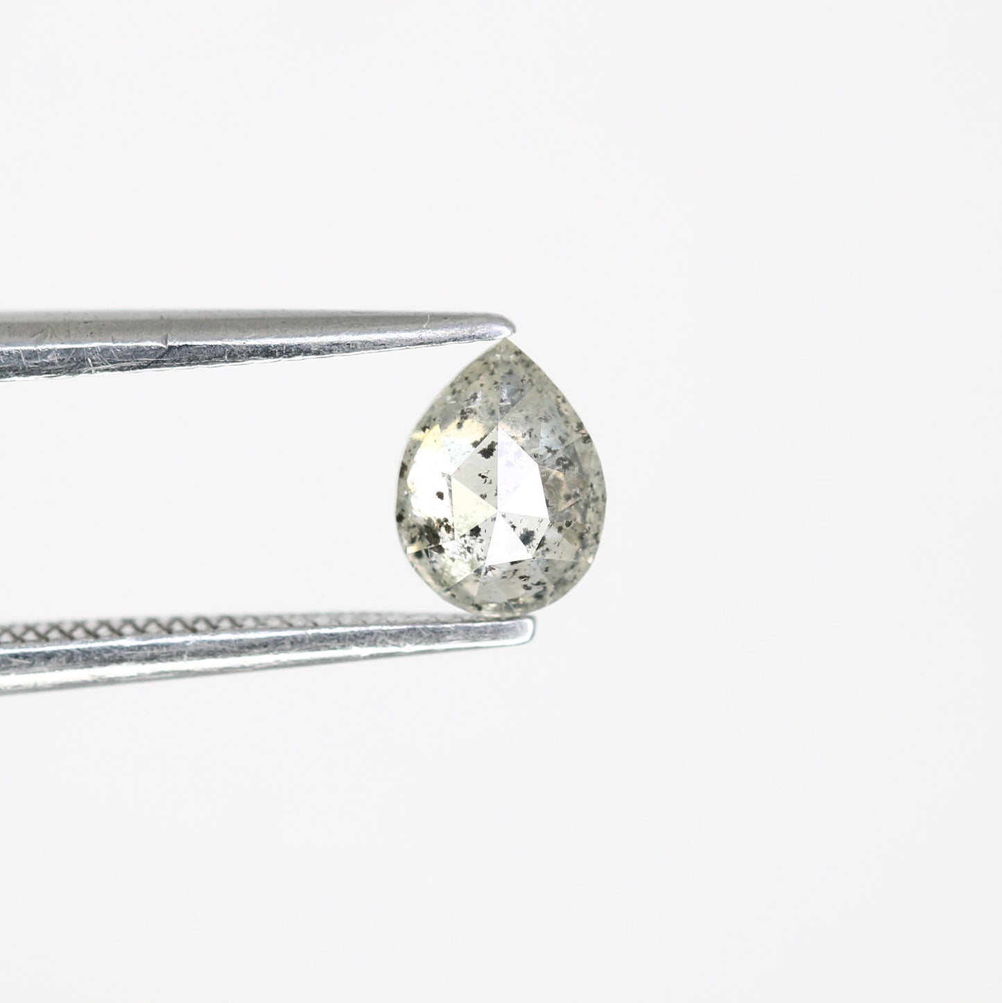0.46 CT Natural Pear Shape 5.90 MM Salt And Pepper Diamond | Loose Diamond for Engagement Ring - JayKrishna Diamond