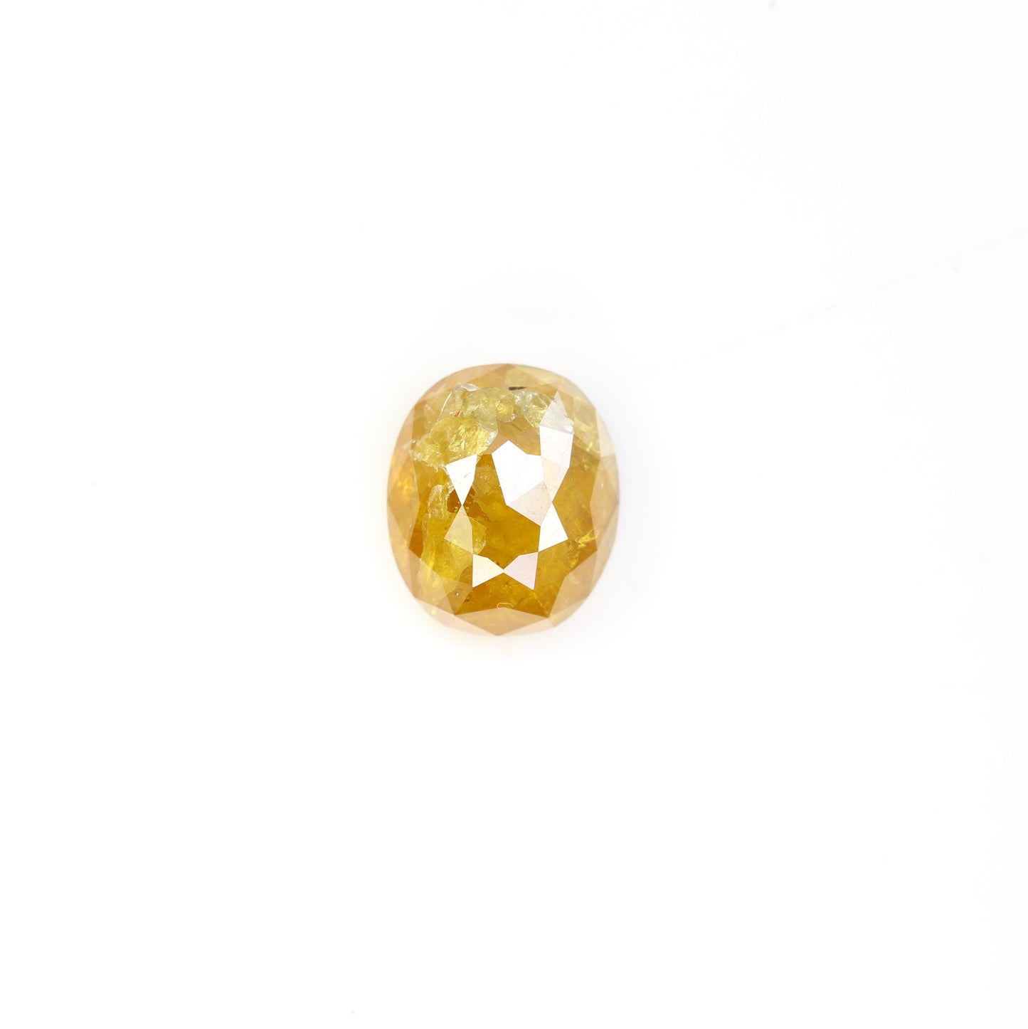 3.07 Carat Oval Shape Loose Natural Rustic Yellow Color Diamond - JayKrishna Diamond