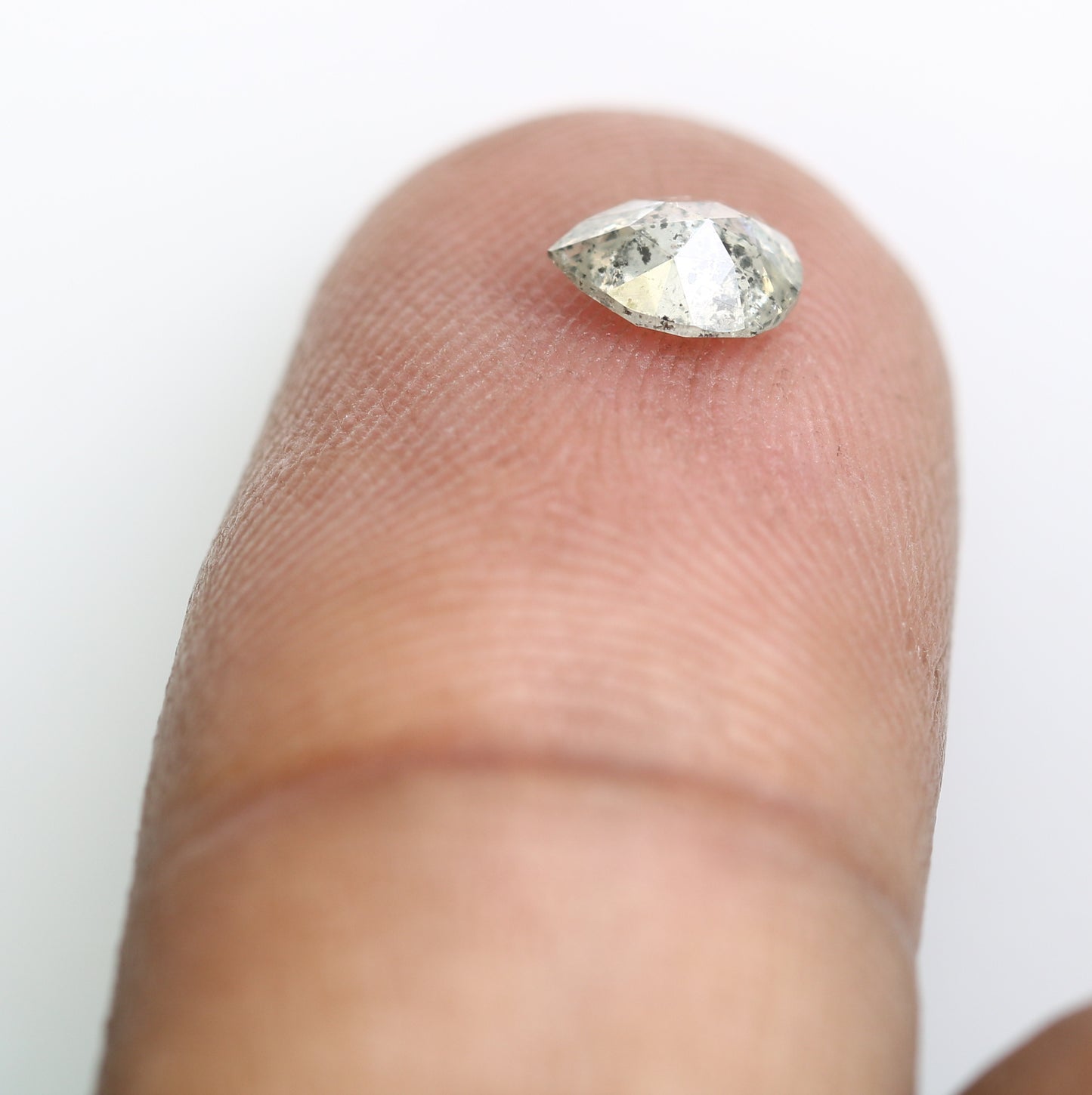 0.46 CT Natural Pear Shape 5.90 MM Salt And Pepper Diamond | Loose Diamond for Engagement Ring - JayKrishna Diamond