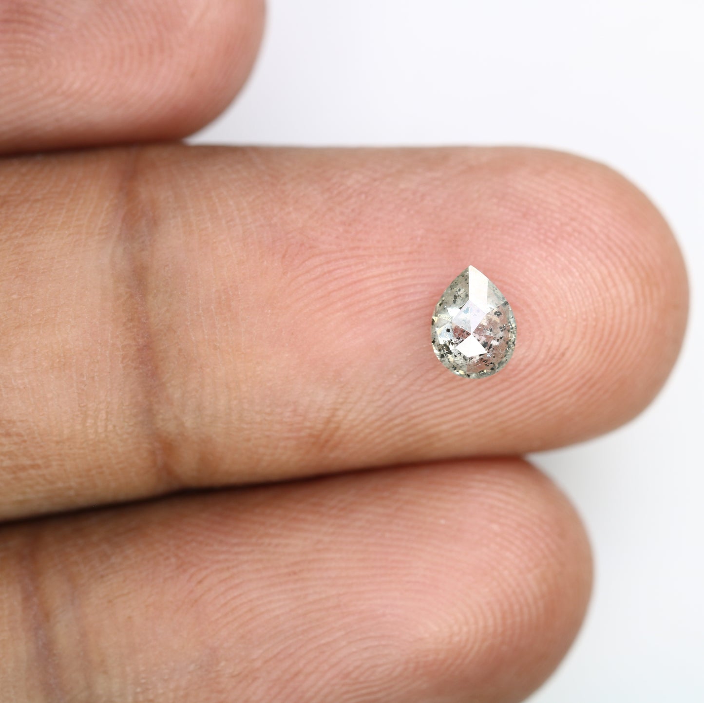 0.46 CT Natural Pear Shape 5.90 MM Salt And Pepper Diamond | Loose Diamond for Engagement Ring - JayKrishna Diamond