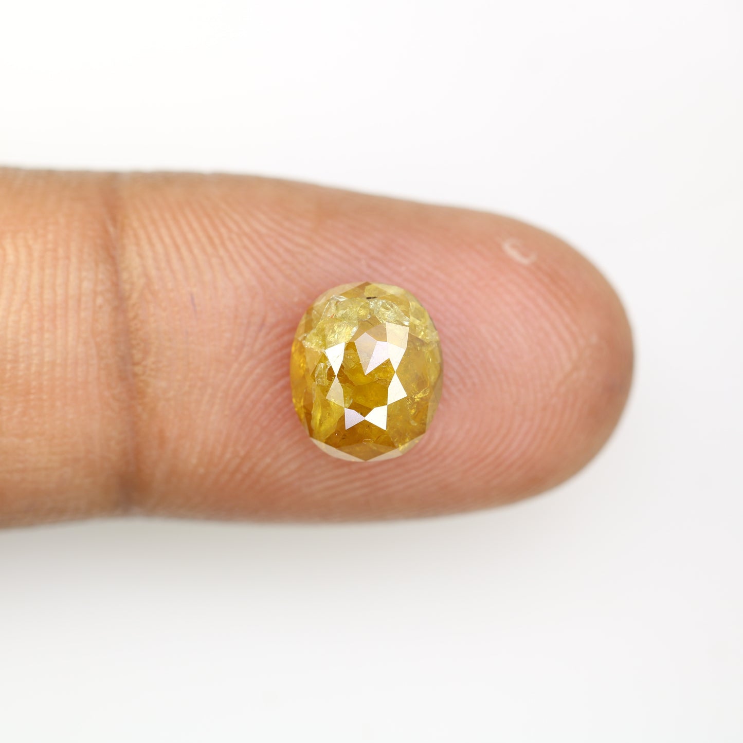 3.07 Carat Oval Shape Loose Natural Rustic Yellow Color Diamond - JayKrishna Diamond